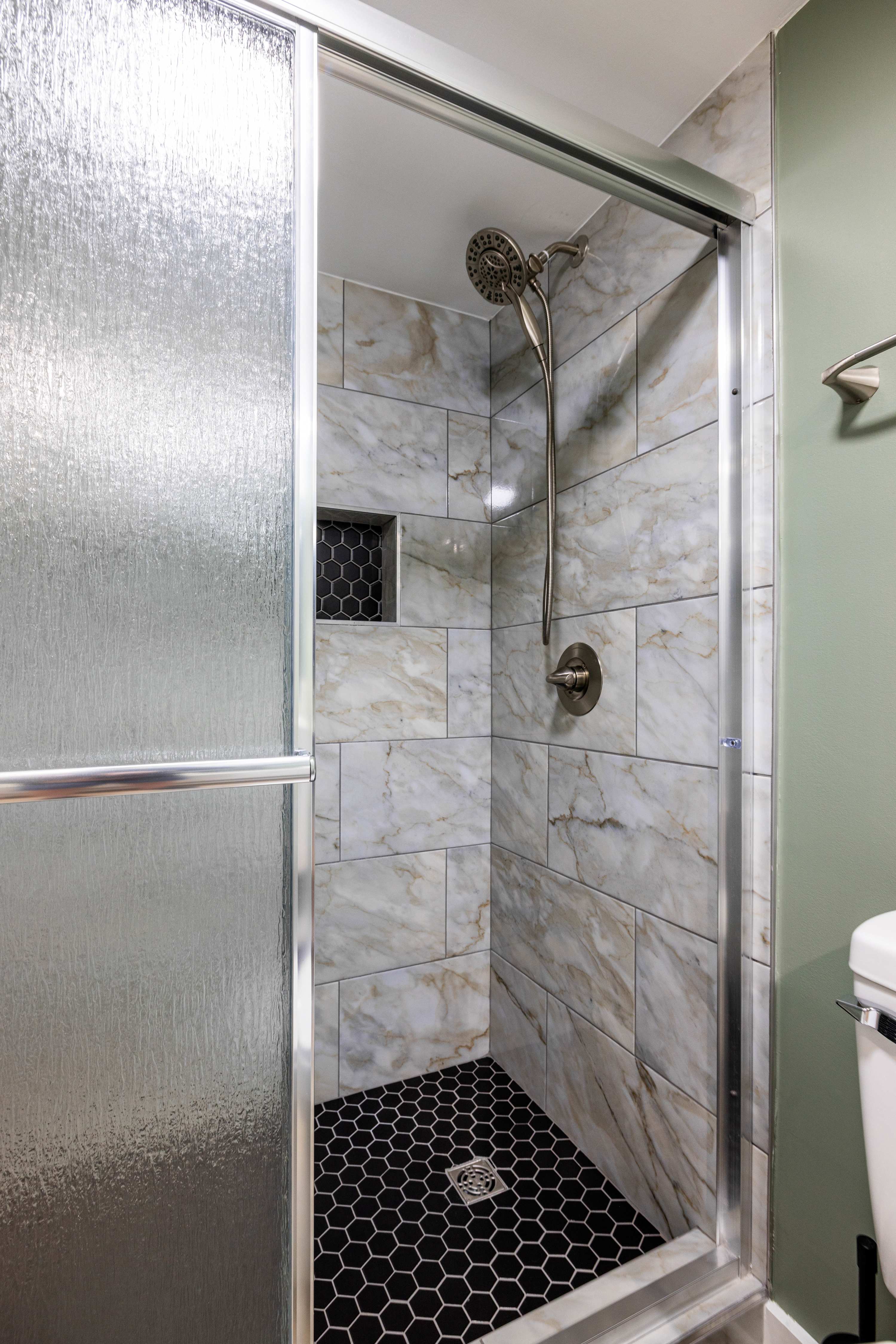 Fully Renovated Primary Bathroom with Walk-In Shower 