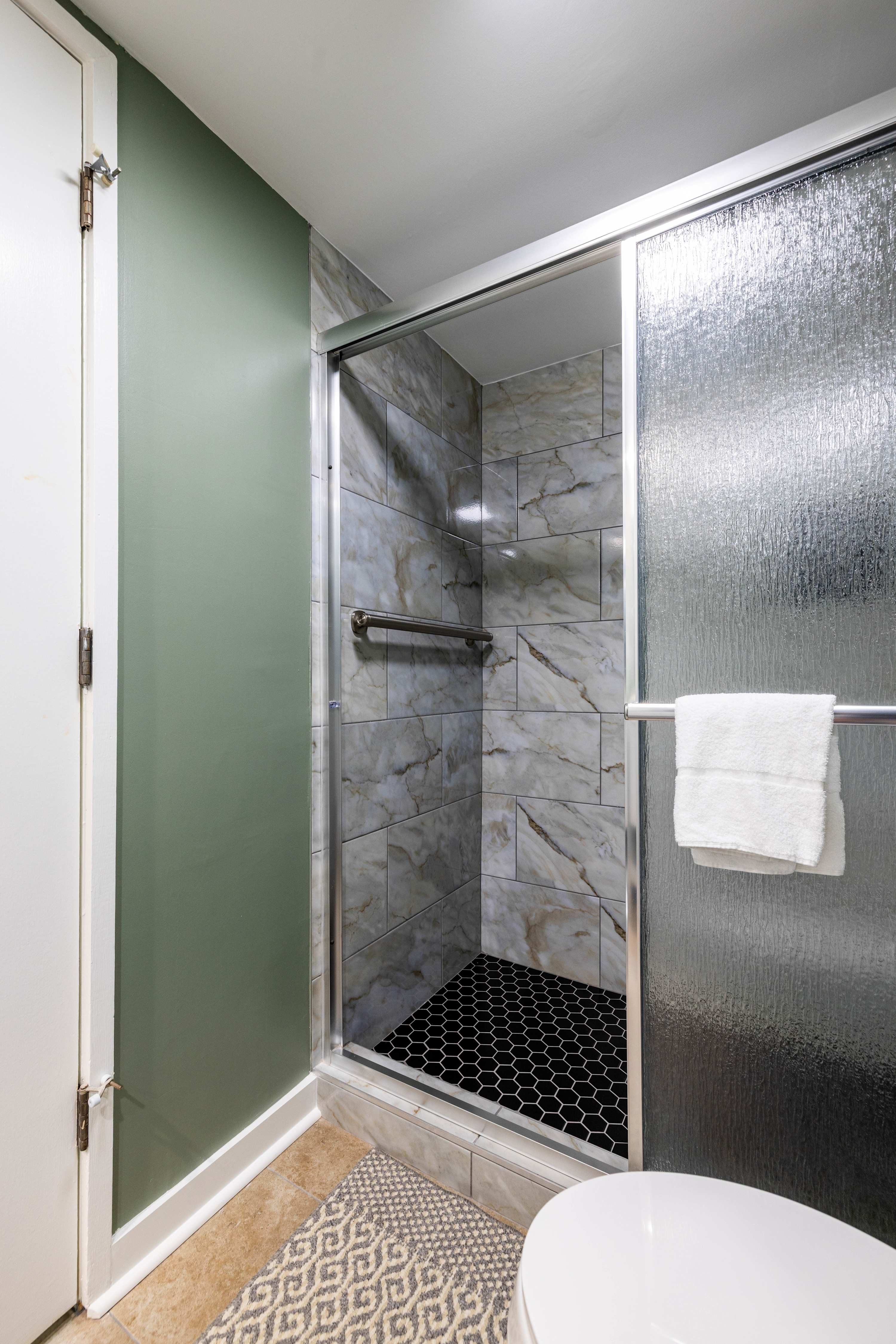 Fully Renovated Primary Bathroom with Walk-In Shower 