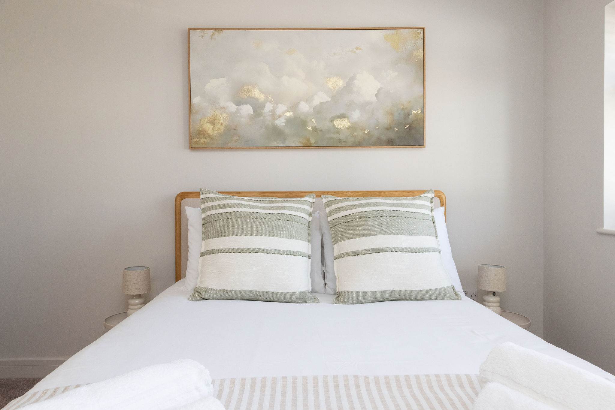 Bright and stylish interiors with a calm coastal feel, ideal for unwinding after a day at the beach.