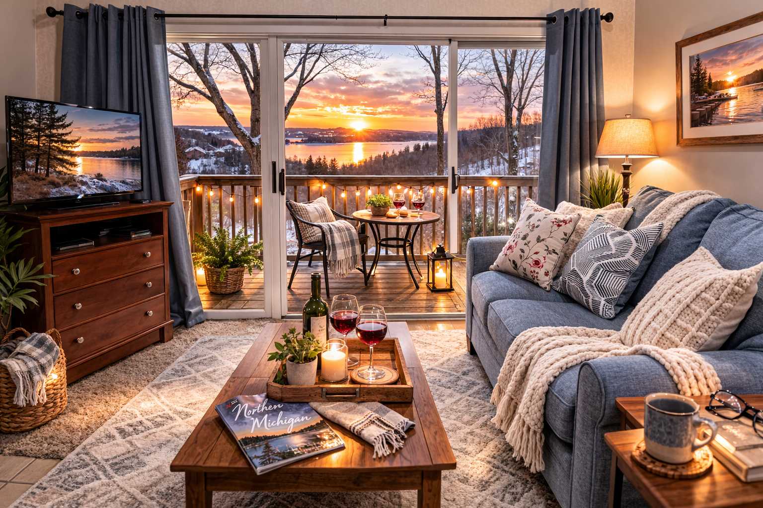 Cozy Studio Retreat Fireplace Balcony Views Pool + Beach Access