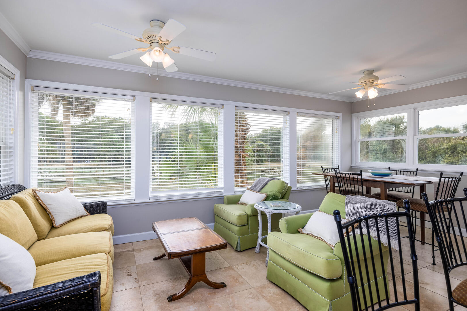 Den with View of Water and Separate Dining Area