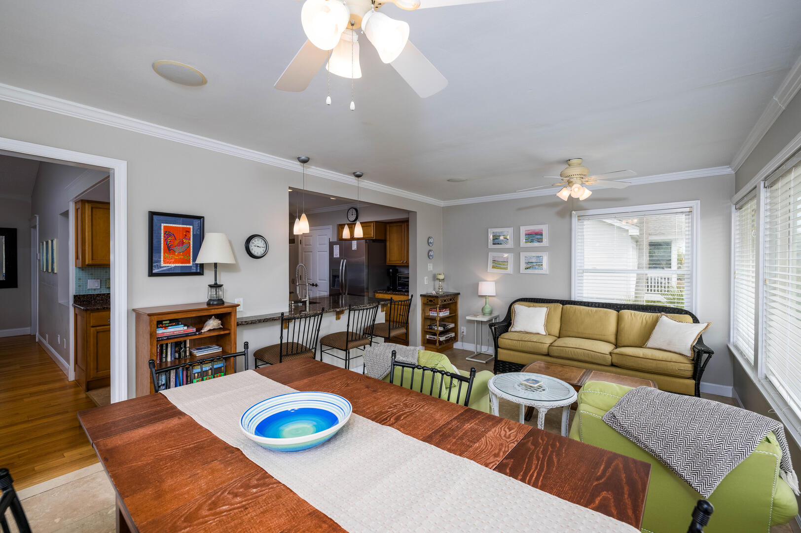 Den with View of Water and Separate Dining Area