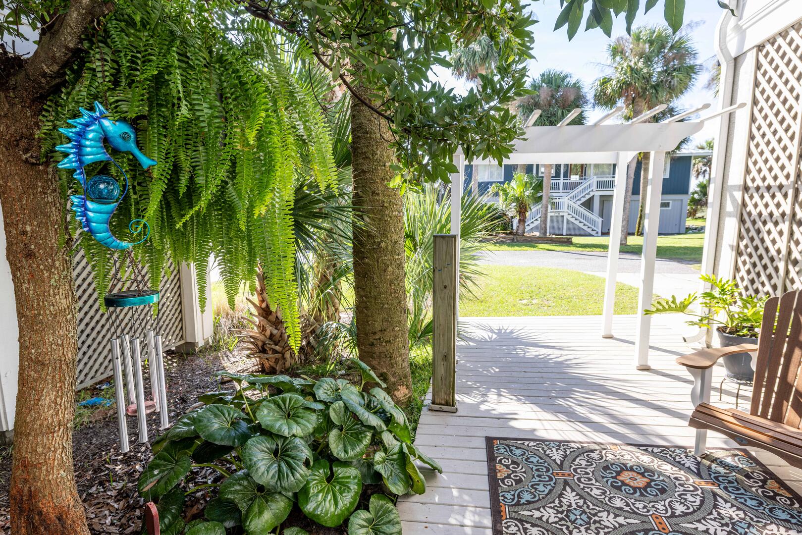 Garden Entrance Patio with Foot Wash and Seating