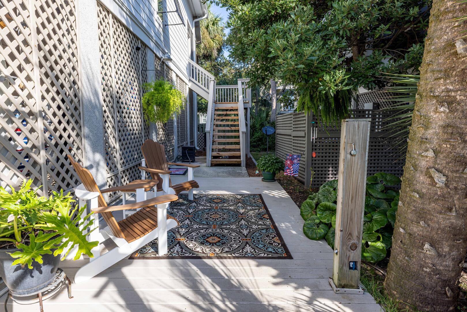 Garden Entrance Patio with Foot Wash and Seating