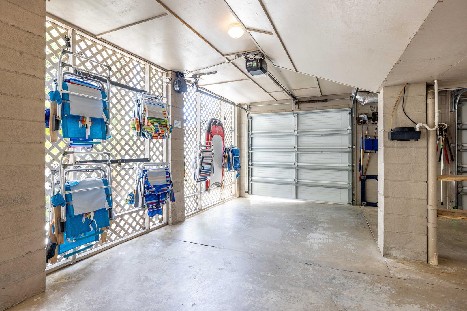 Garage with Beach Chairs