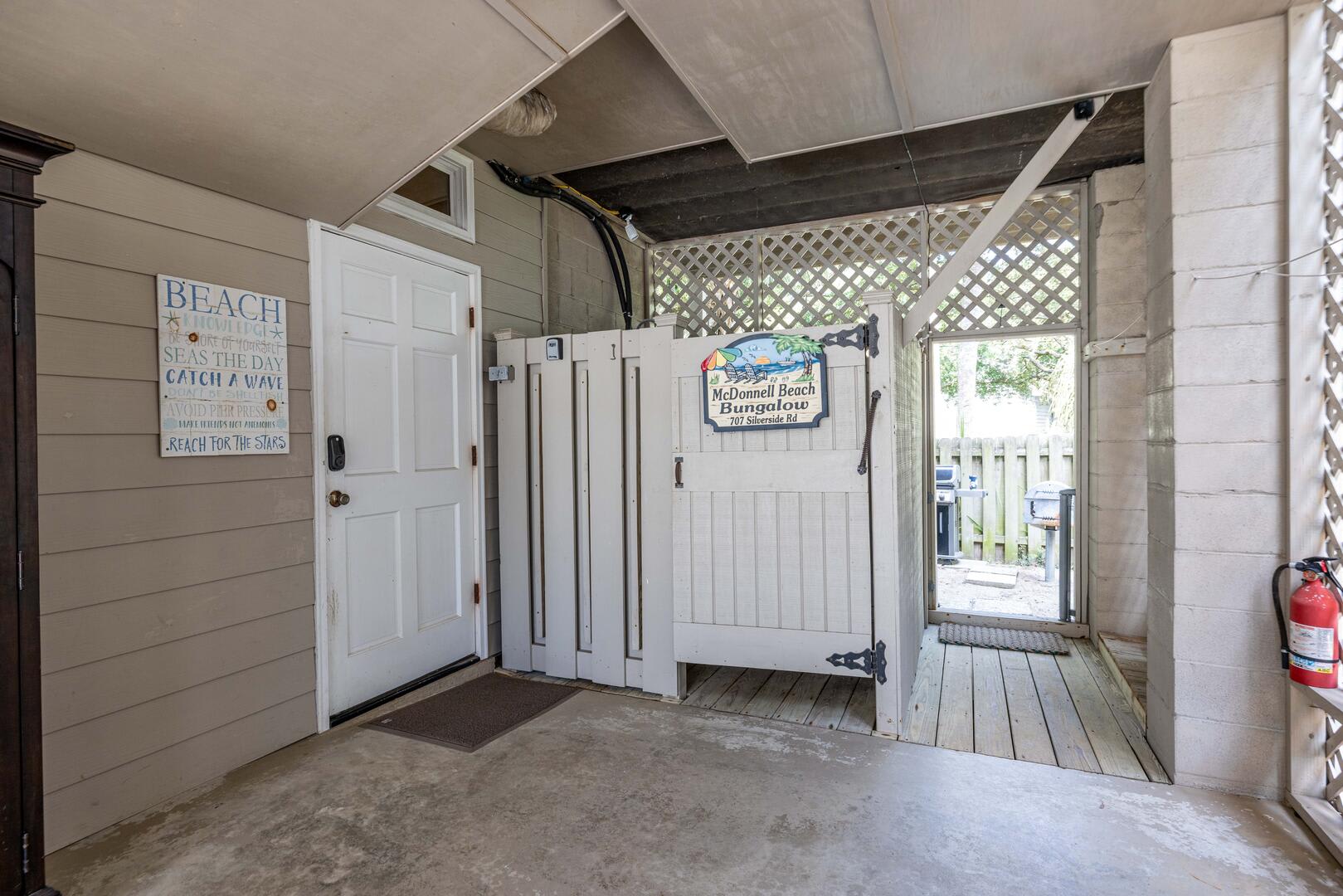 Shower in Garage