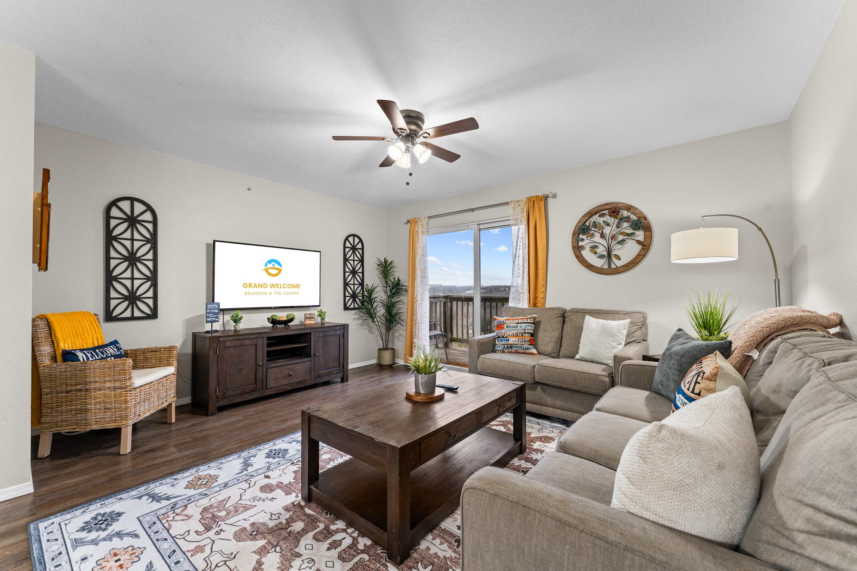 Unwind in the serene living room & stream your favorites on the smart TV​