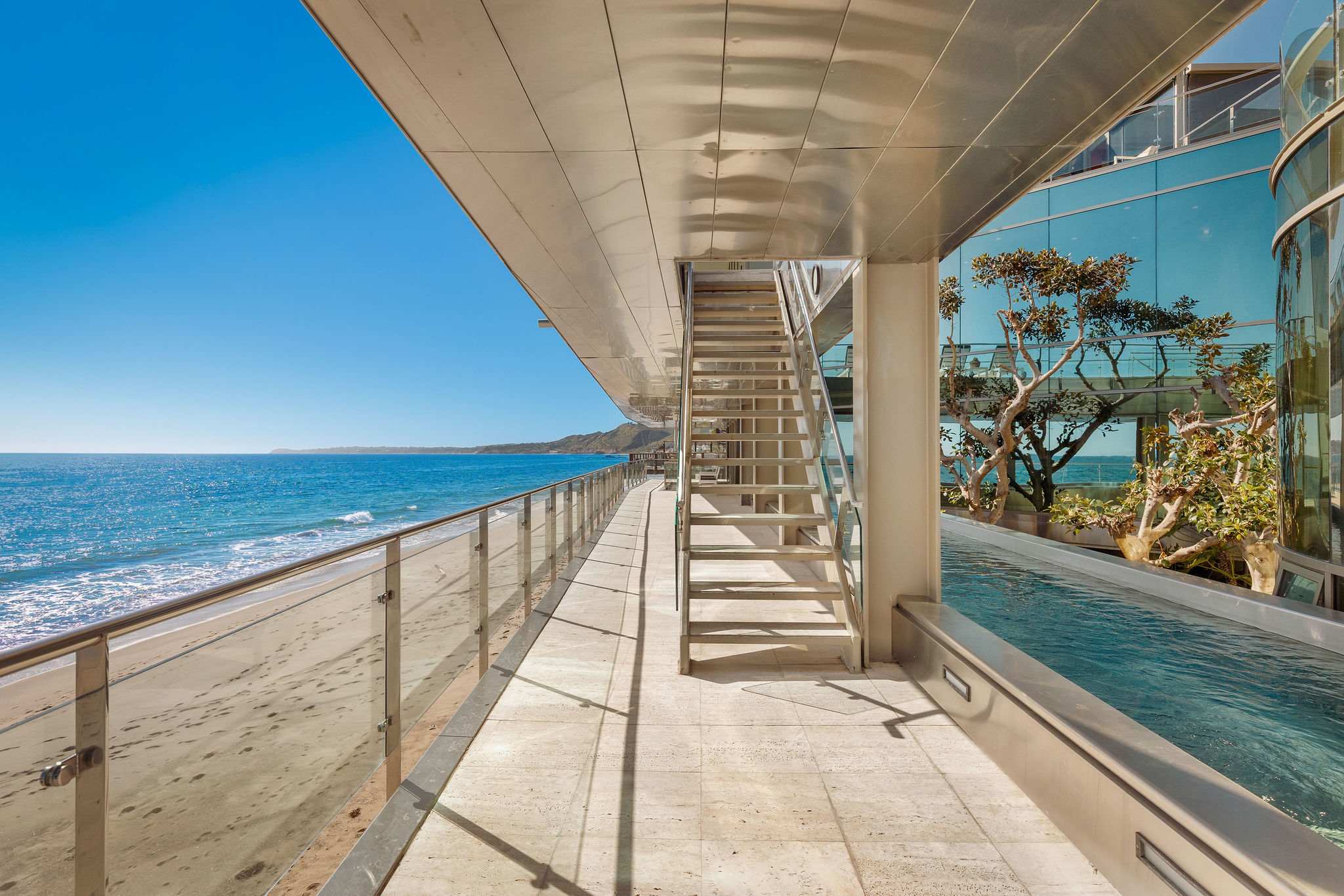 Oceanfront terrace overlooking Malibu’s iconic shoreline.