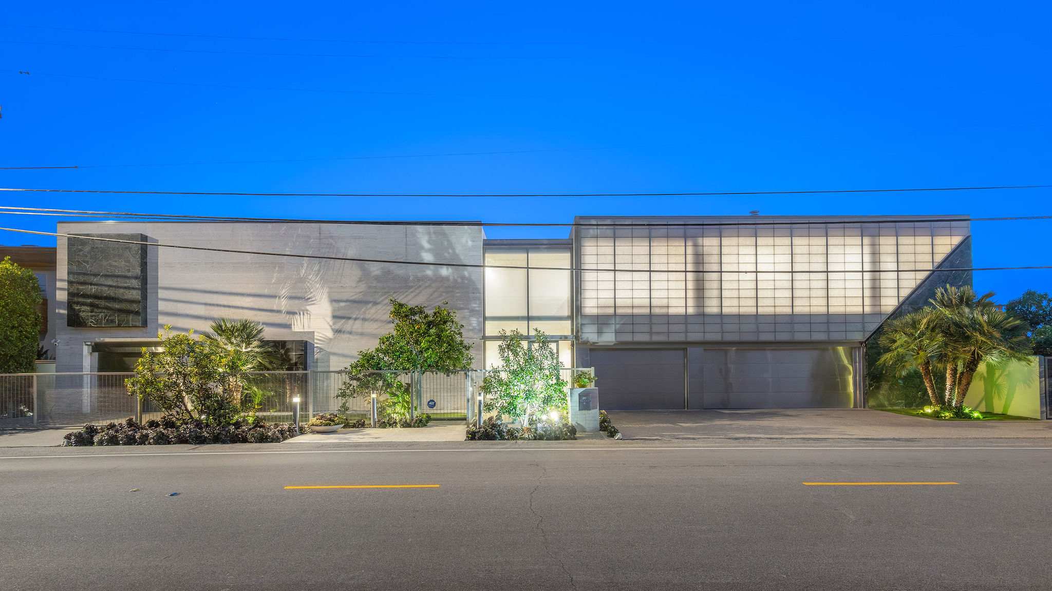 Private gated entrance to the Malibu Yacht Club residence on Malibu Road.