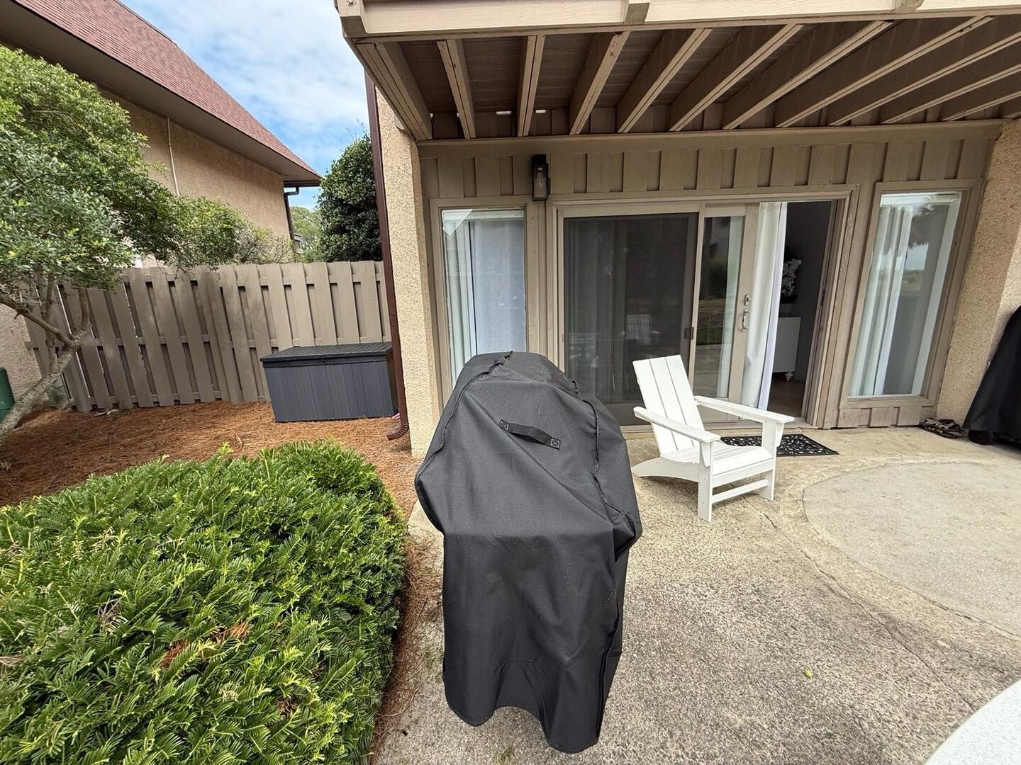 Back Patio with Storage for Beach Items