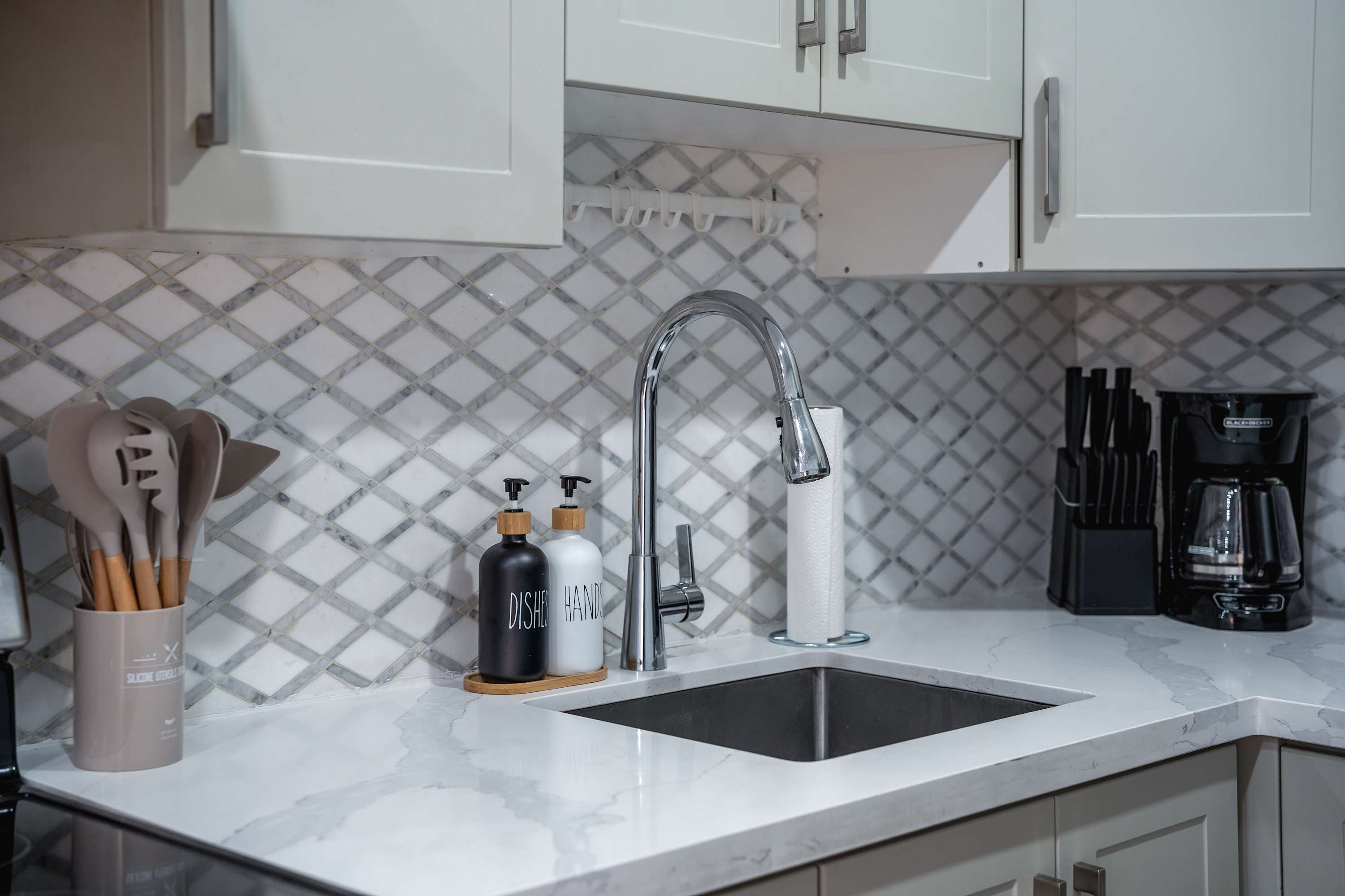 Kitchen details designed for convenience.