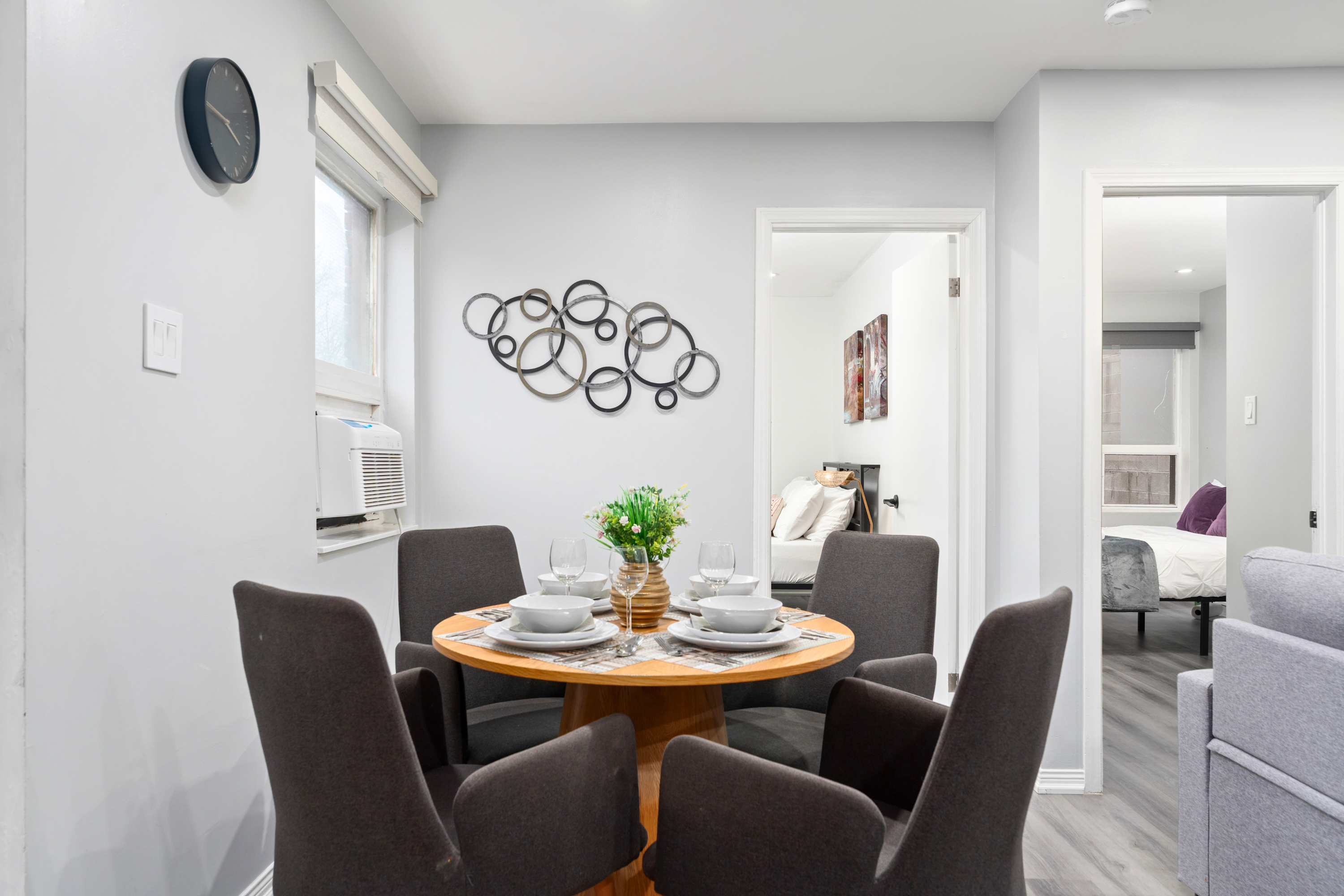 A comfortable space for dining or gathering with company