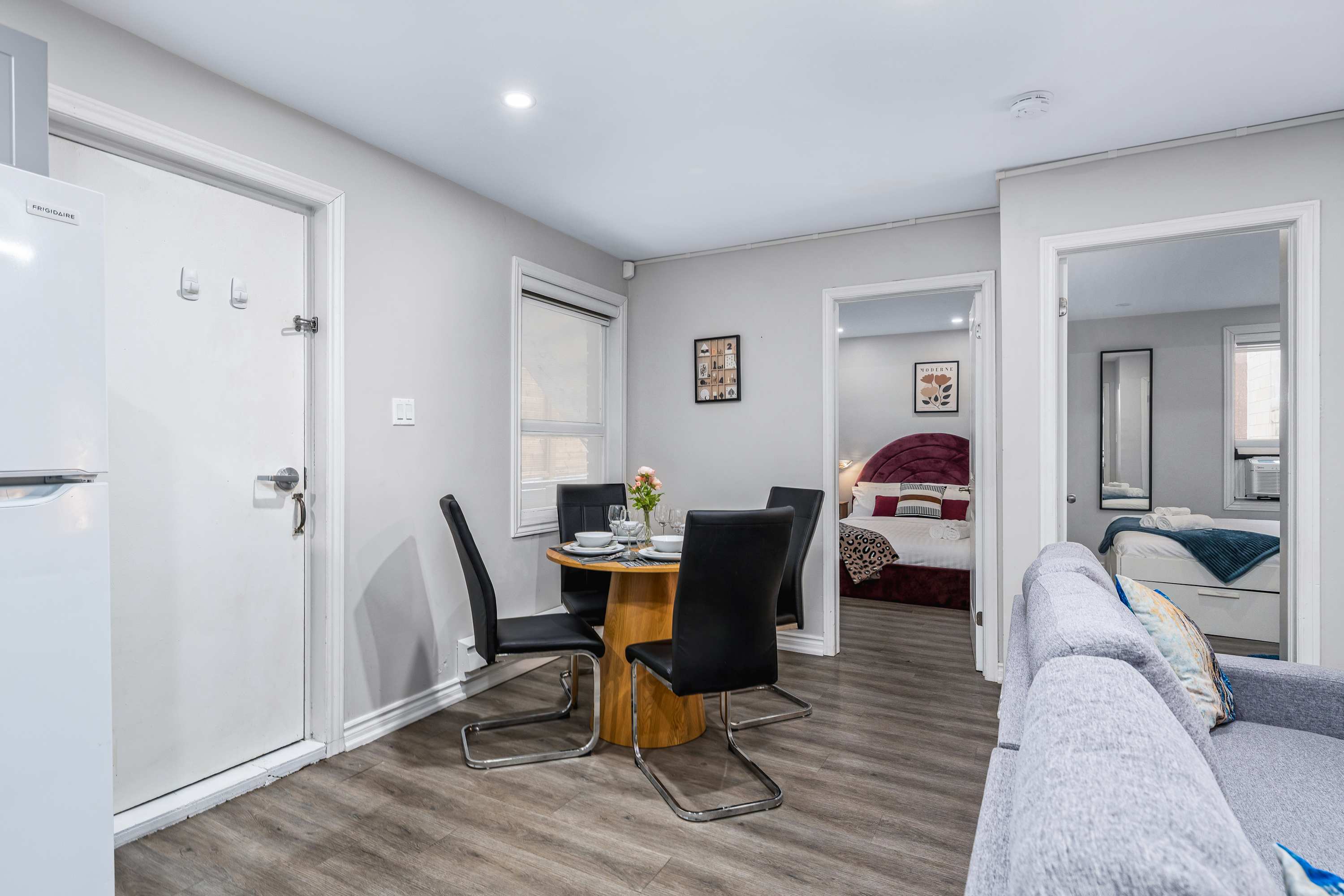 Open dining space connected to living area.