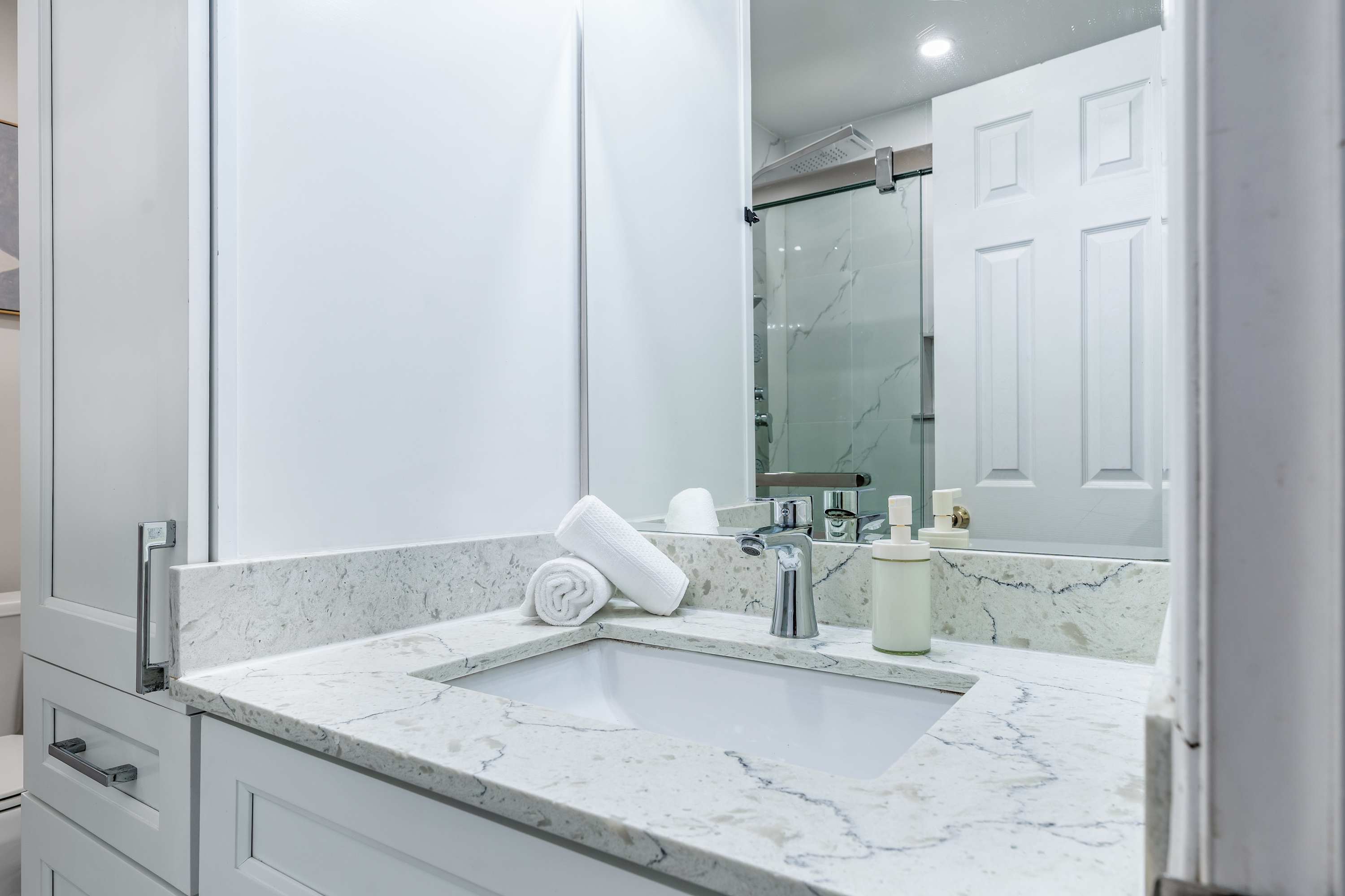 Fresh and functional bathroom space.