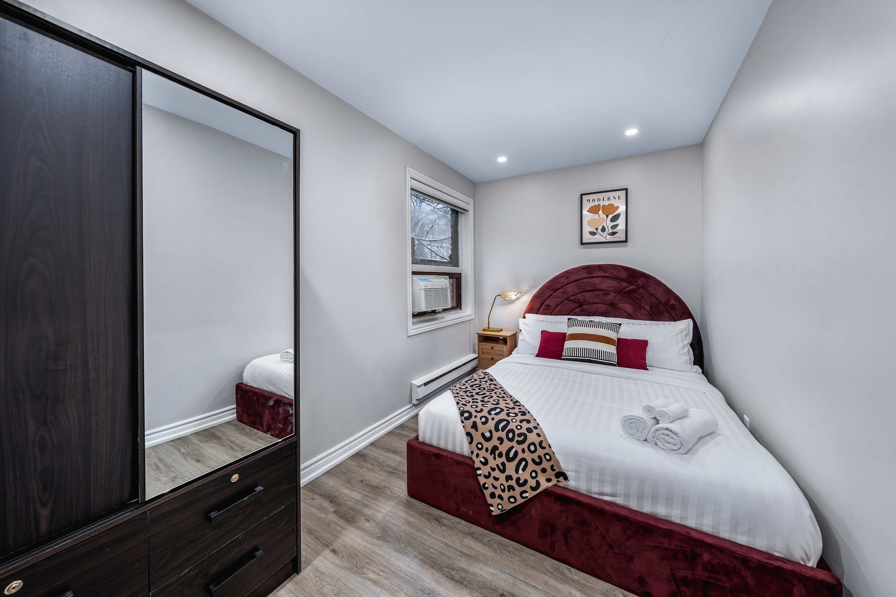 Private bedroom retreat with soft lighting.