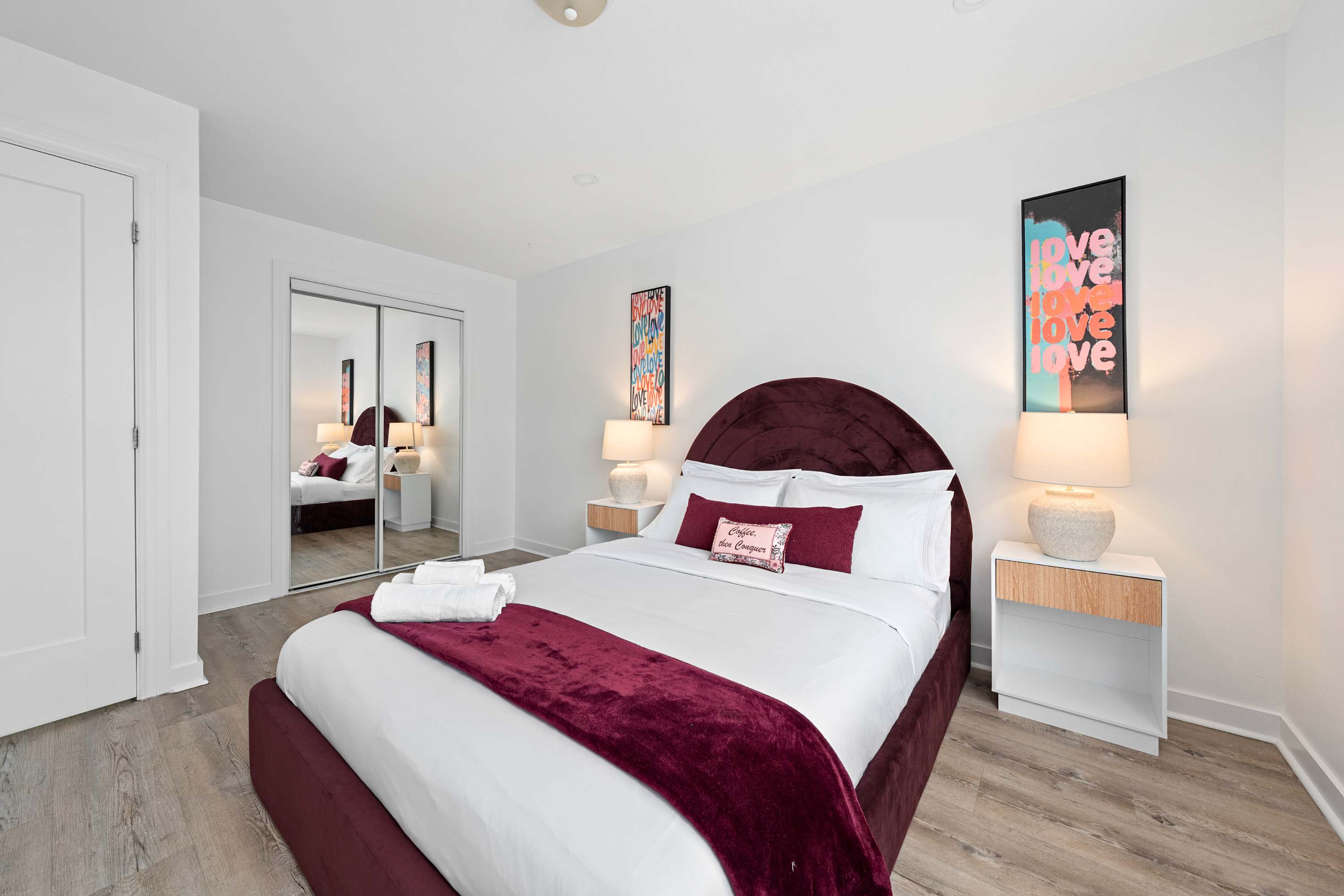 Step from the restful space into the living area for effortless flow.