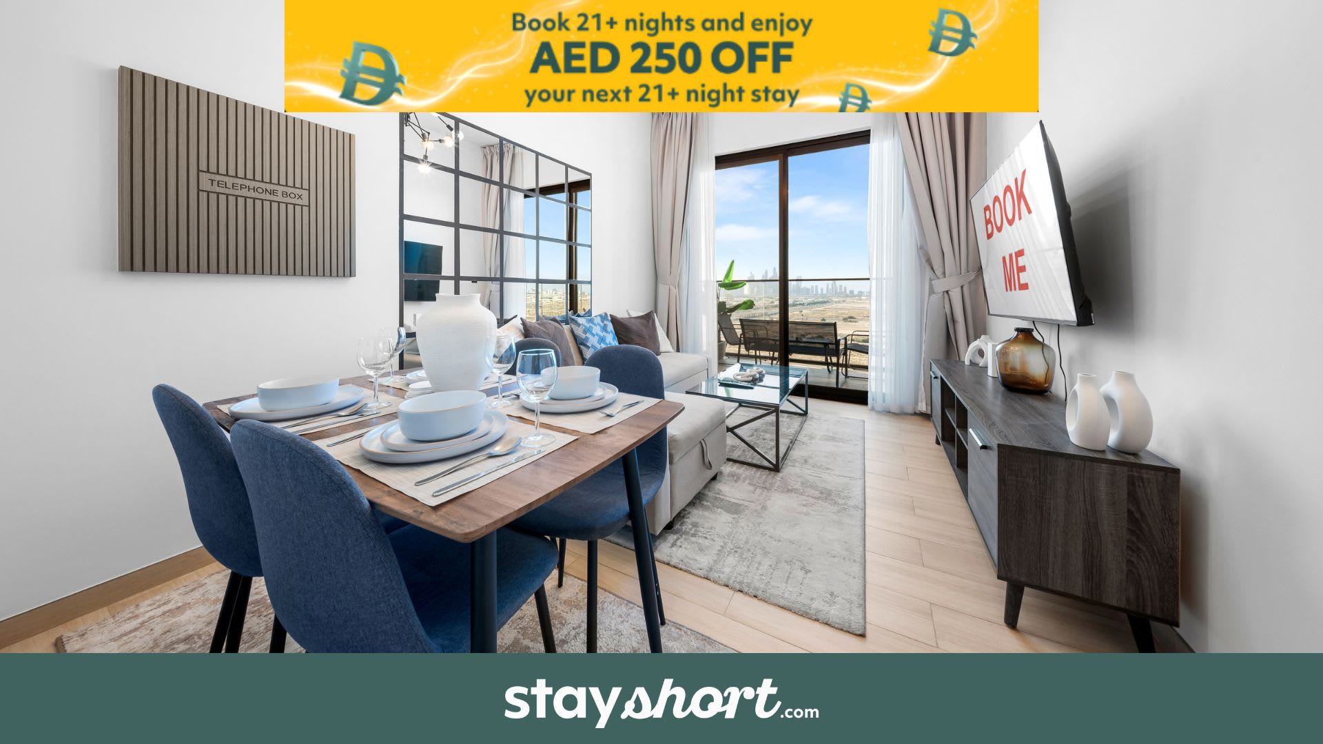 Free housekeeping visits during your stay - StayShort - 1BR in JVC that Sleeps 4 with a Balcony! — JVC, Dubai — vacation rental