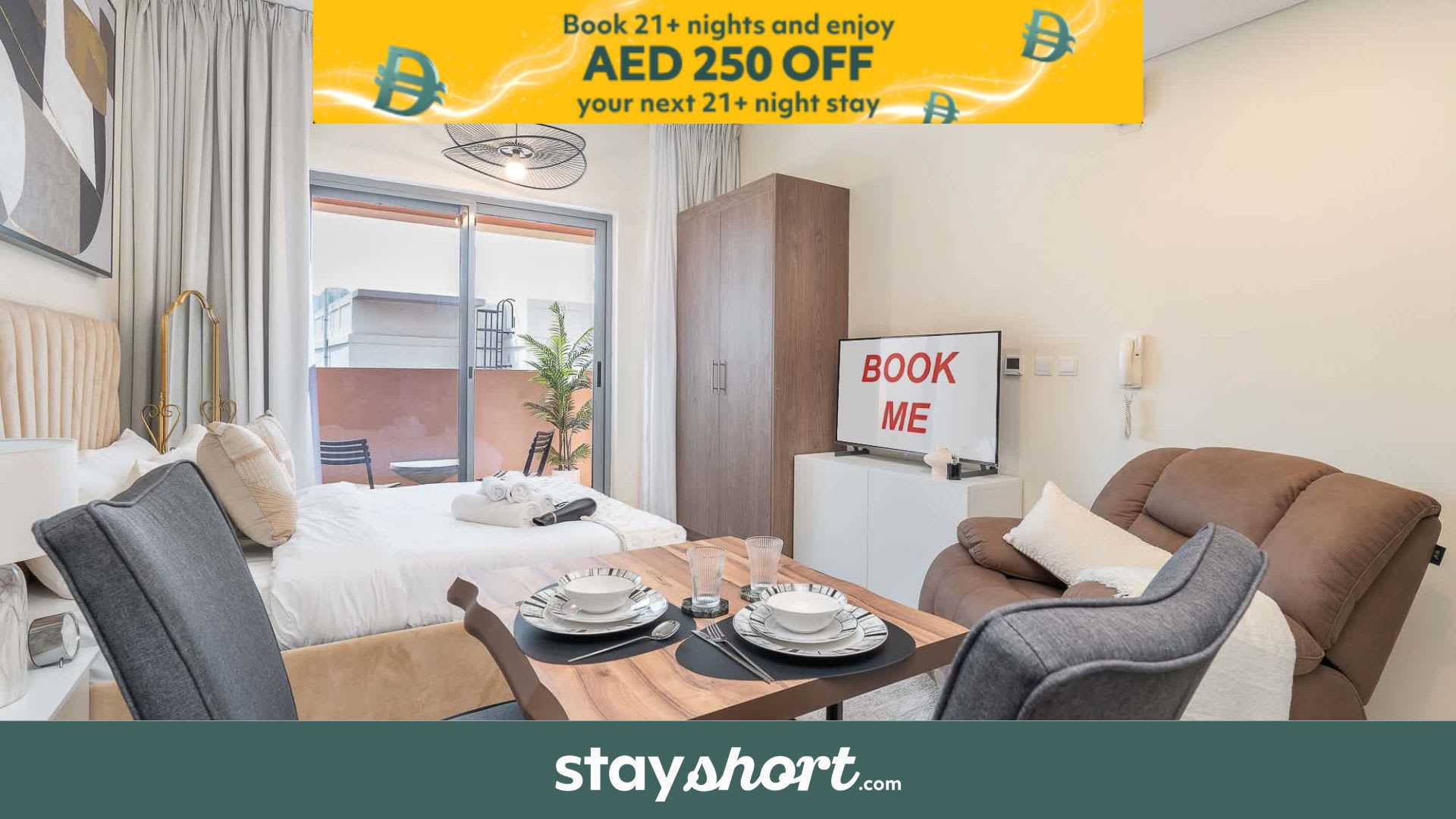 Free housekeeping visits during your stay - StayShort - Stylish & Captivating Studio in JVC — JVC, Dubai — vacation rental