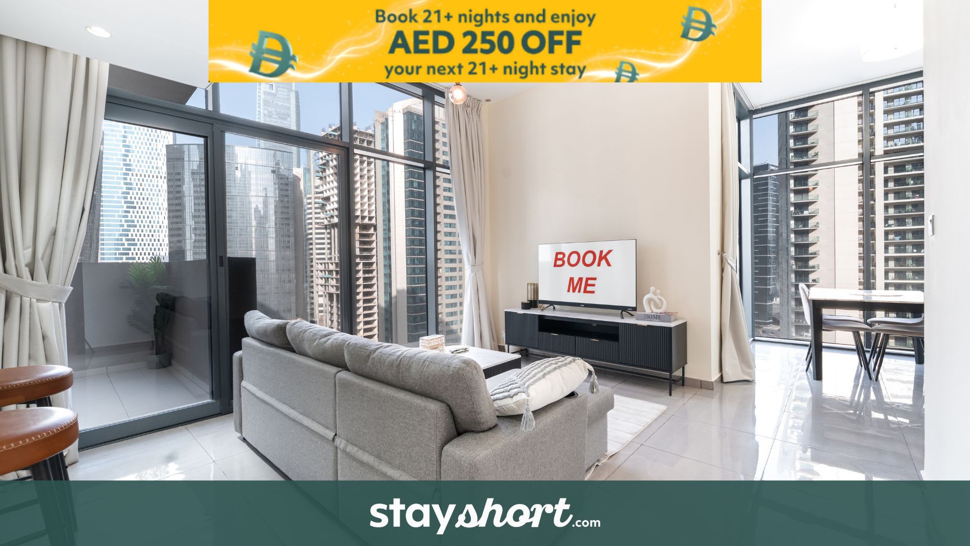 Free housekeeping visits during your stay - StayShort - Spacious 1 Bed in Business Bay that Sleeps 4 — Business Bay, Dubai — vacation rental