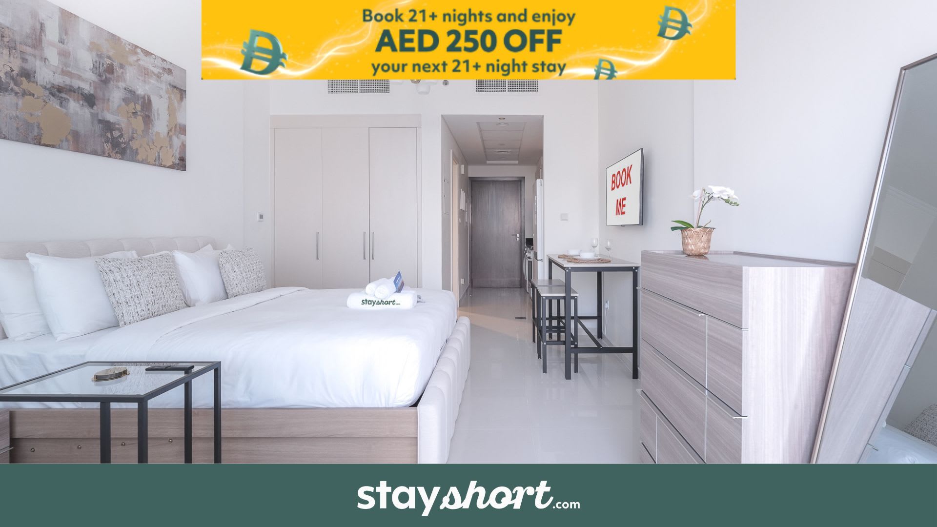 Free housekeeping visits during your stay - StayShort - Damac Hills Sleeps 2 with Balcony! — Damac Hills, Dubai — vacation rental
