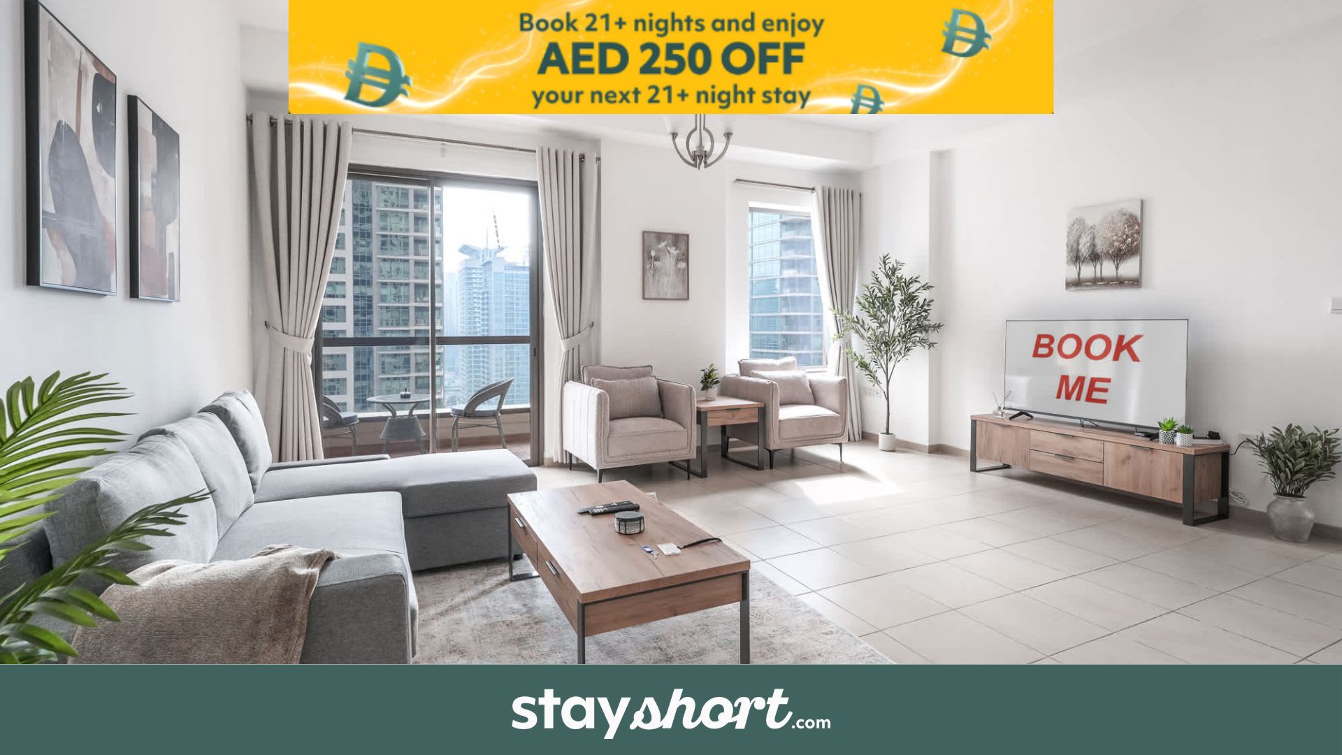 Free housekeeping visits during your stay - StayShort - Chic Apartment in JBR Sleeps 3 with Canal View! — JBR, Dubai — vacation rental