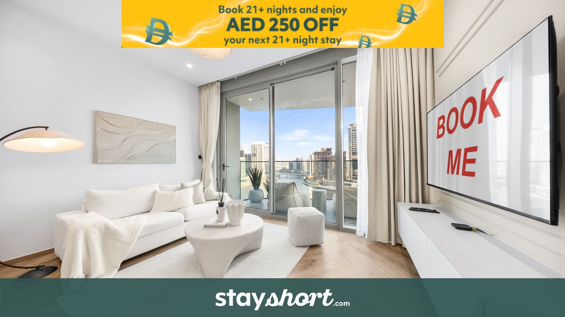 Free housekeeping visits during your stay - StayShort - Scenic Canal View 1BR in Business Bay Sleeps 4 — Business Bay, Dubai — vacation rental
