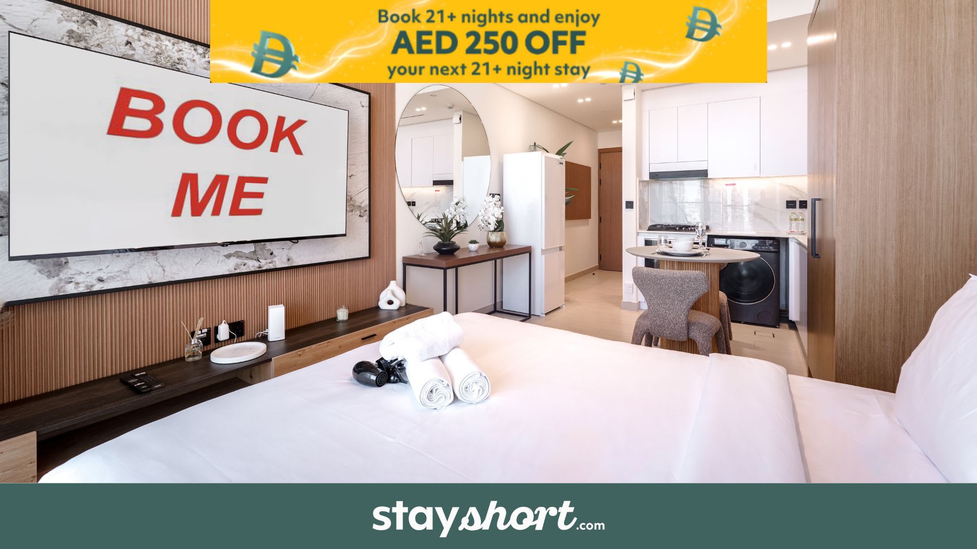 Free housekeeping visits during your stay - StayShort - Sophisticated Studio in JVC that Sleeps 2 with Balcony — JVC, Dubai — vacation rental
