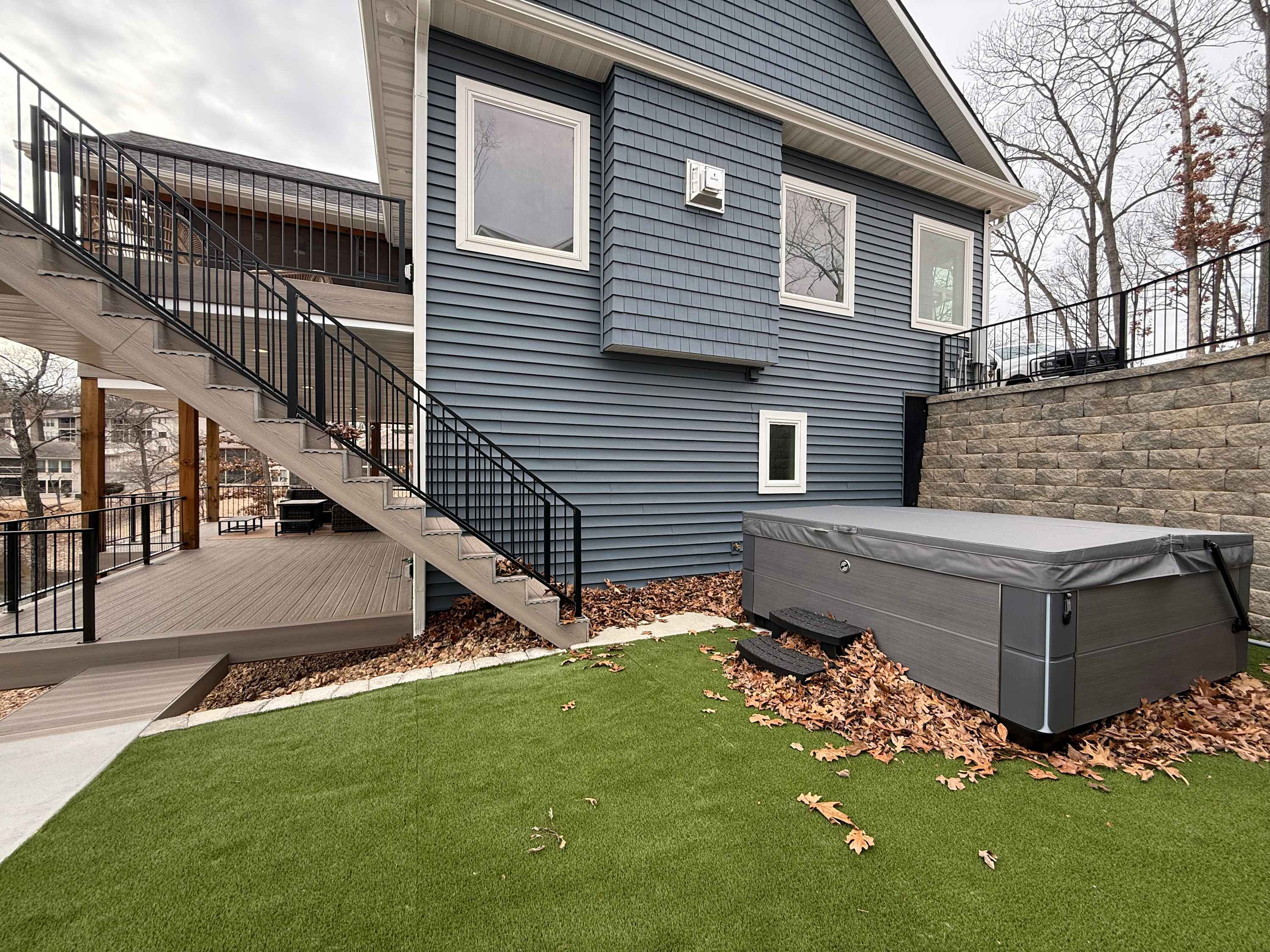 Bask in bubbling bliss in the private hot tub​