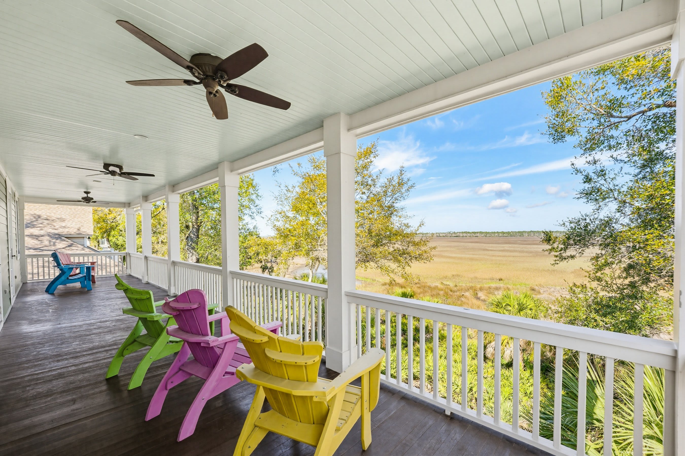 Porch off Kid's Room with Marsh Views