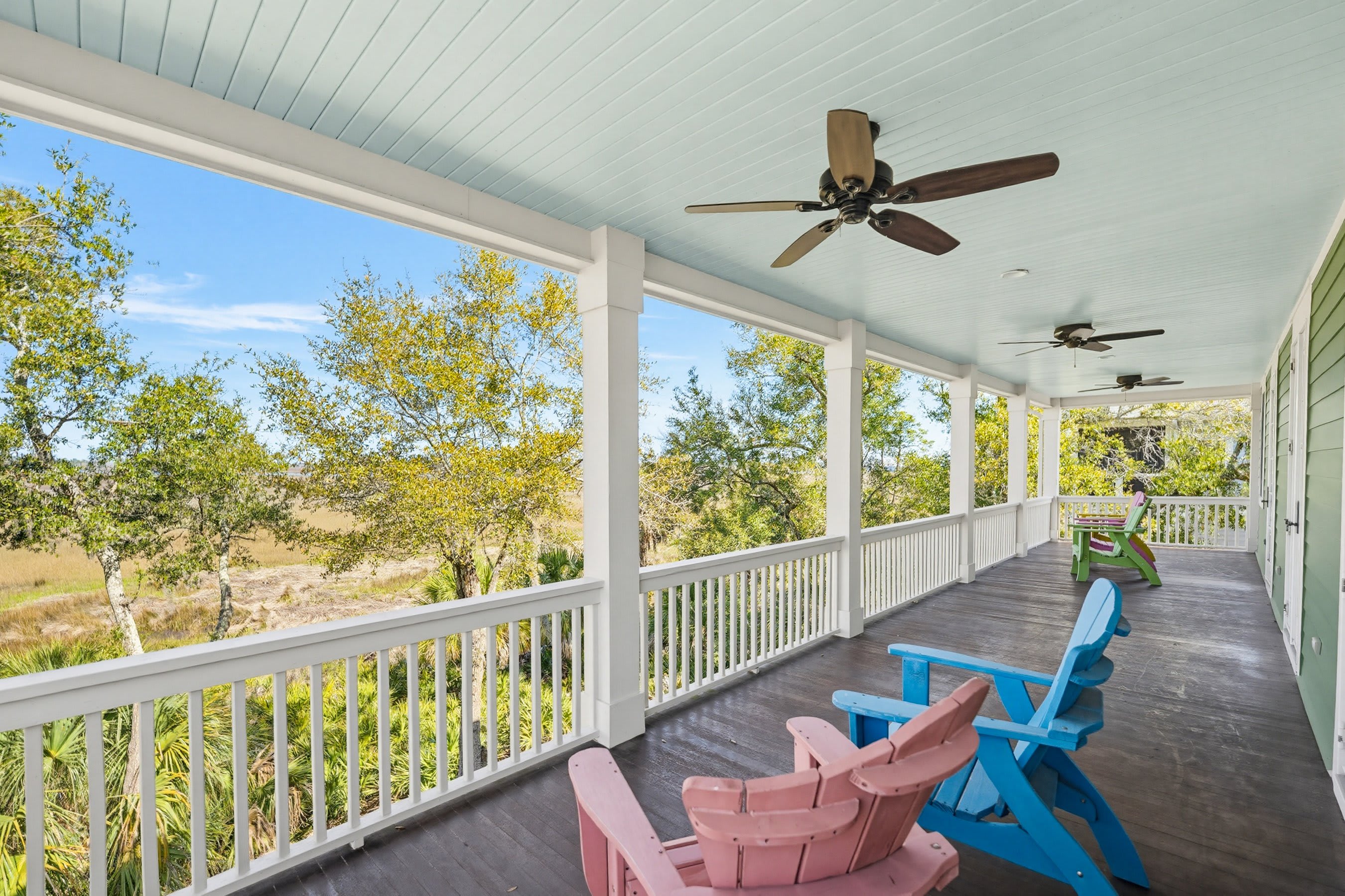 2nd Level Porch off of Primary with Marsh Views