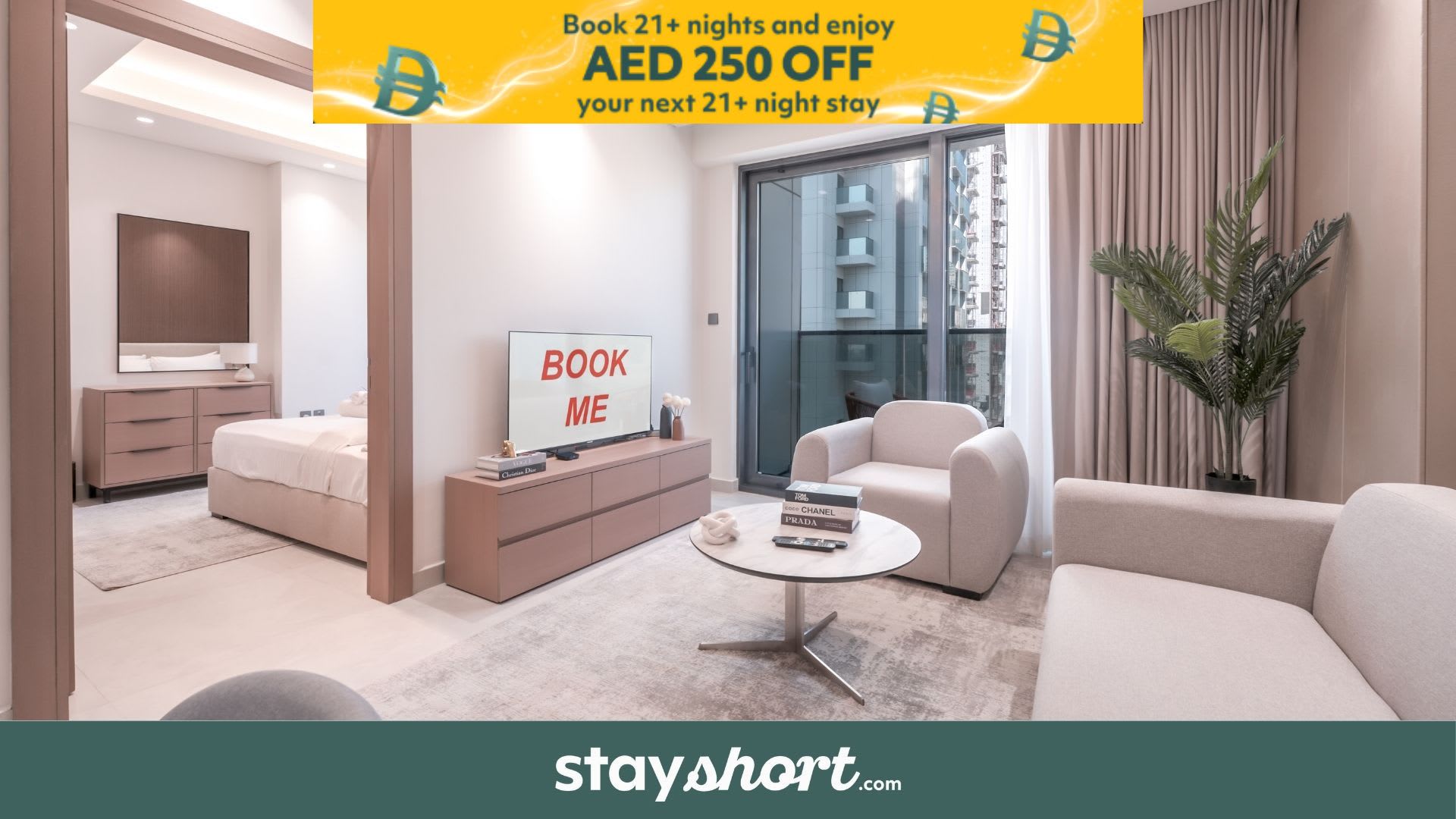 Free housekeeping visits during your stay - StayShort - Chic 1 Bed Bedroom in JVT that Sleeps 2 with Balcony! — JVT, Dubai — vacation rental