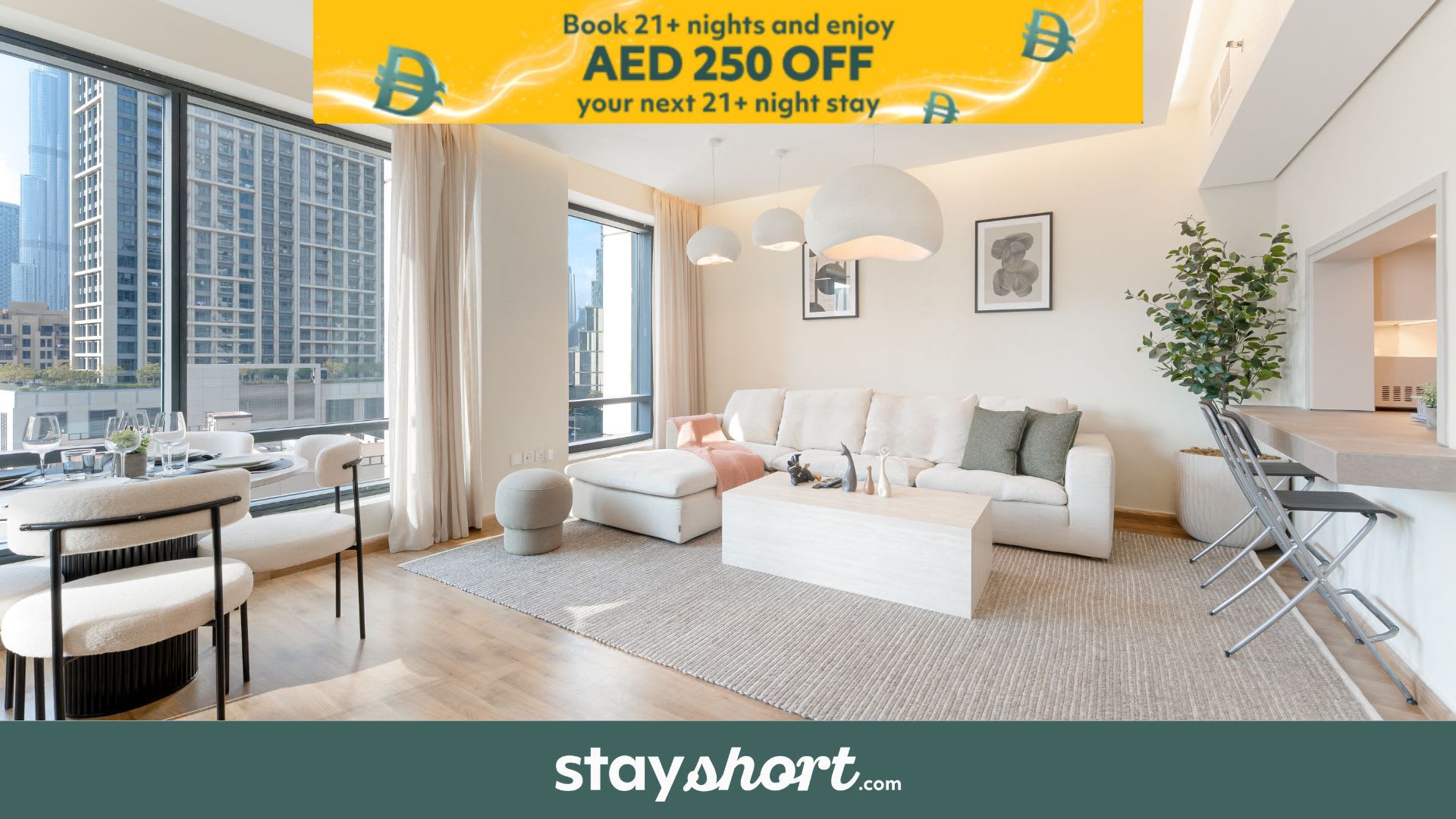 Free housekeeping visits during your stay - StayShort - Stylish 2BR Apartment in Downtown Sleeps 4 — Downtown, Dubai — vacation rental