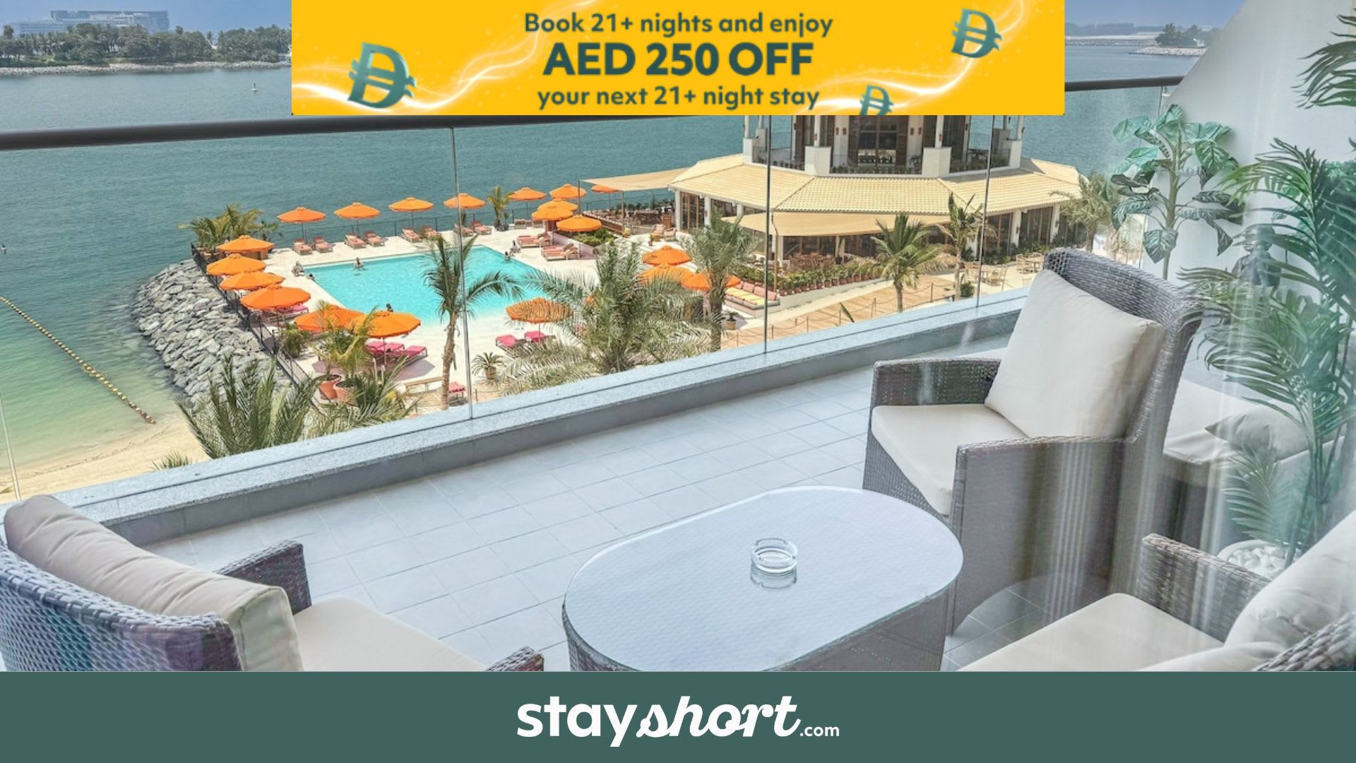 Free housekeeping visits during your stay - StayShort - Peaceful and Airy 1-bedroom Apartment with the Palm beach view! — Palm Jumeirah, Dubai — vacation rental