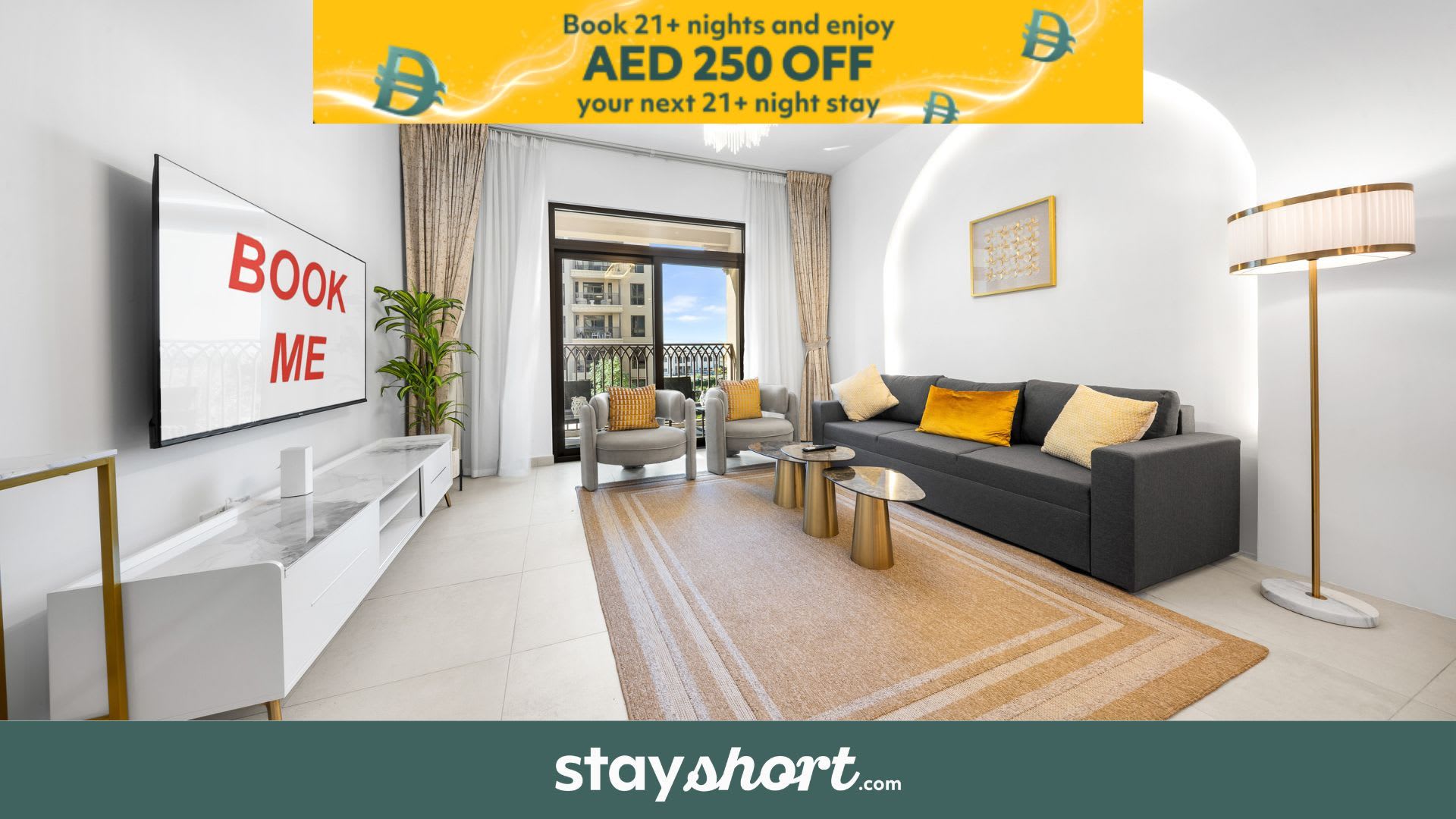 Free housekeeping visits during your stay - StayShort - Bright 1 Bedroom in Madinat Jumeirah Living that Sleeps 4 with Balcony! — Madinat Jumeirah Living, Dubai — vacation rental
