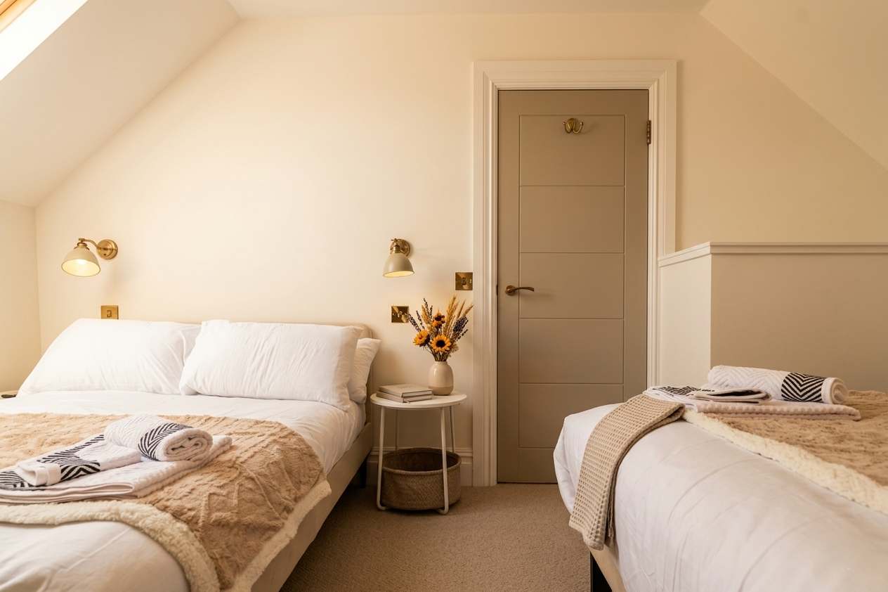 Luxe 2BR Cottage Near Edinburgh with Hot Tub - Sleeps 6 - Free Parking - Wi-Fi in Craigesk EH22 4TP - Property image 21 - VivreStays