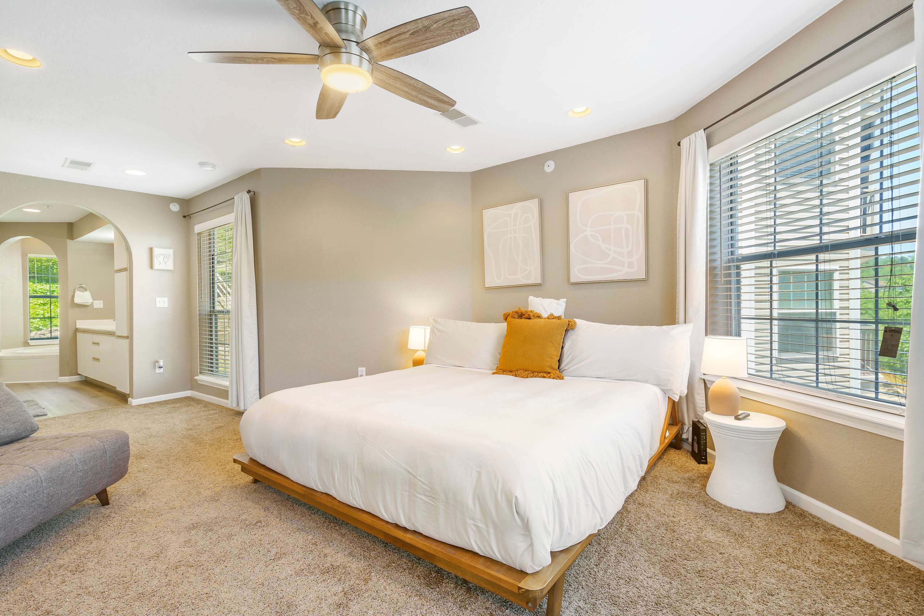 King bed in primary bedroom