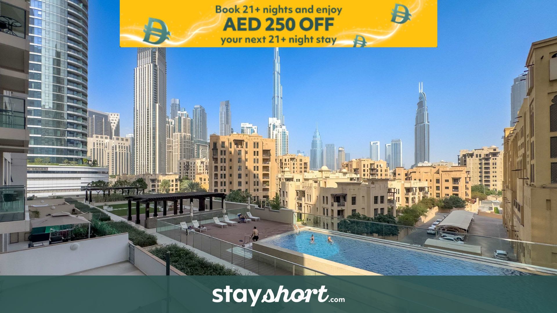 Free housekeeping visits during your stay - StayShort - Downtown 2 Bed Unit with Burj Views that Sleeps 4 — Downtown, Dubai — vacation rental
