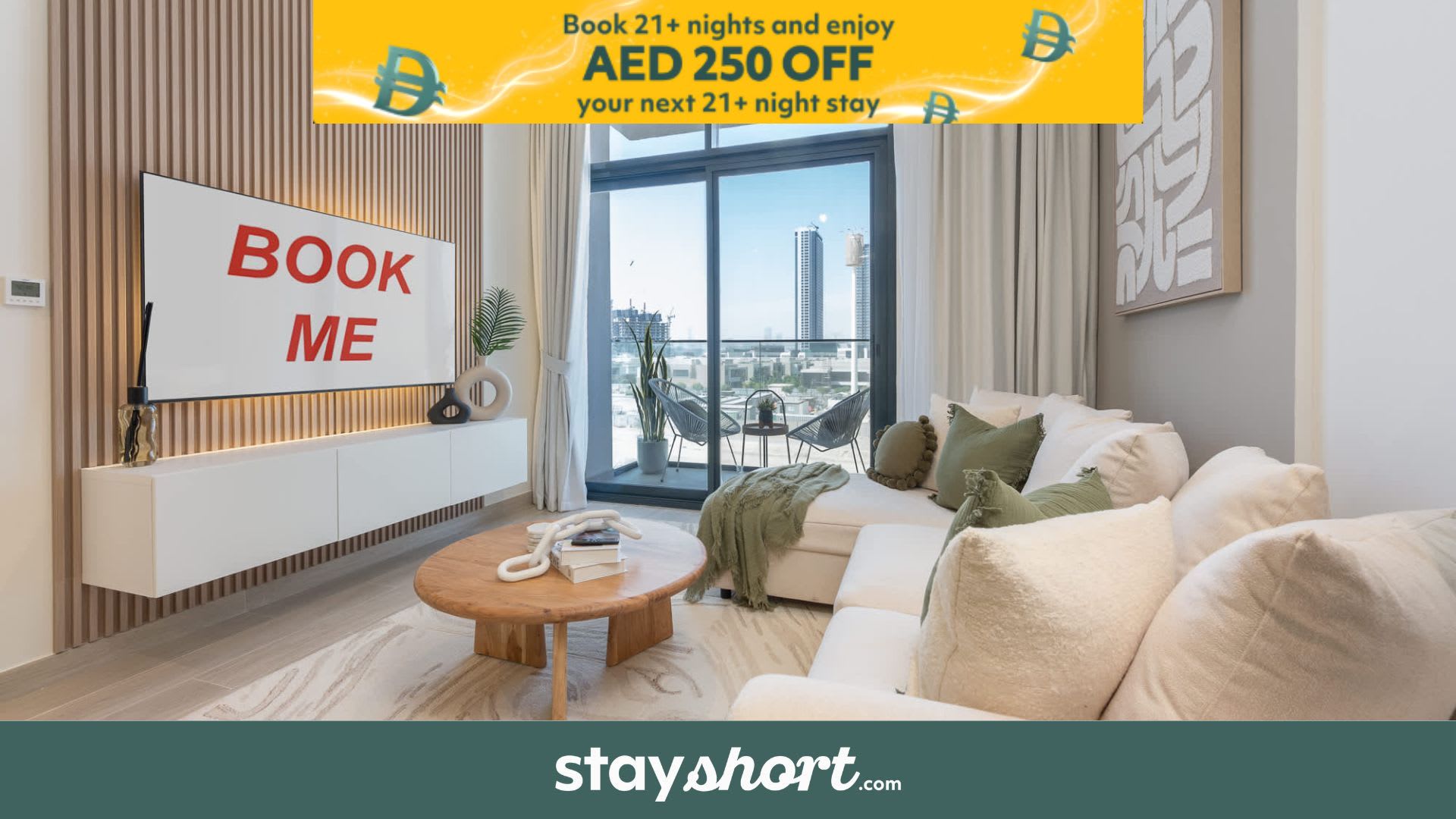 Free housekeeping visits during your stay - StayShort - Modern 1-Bedroom Apartment at Azizi Riviera in Meydan — Meydan, Dubai — vacation rental