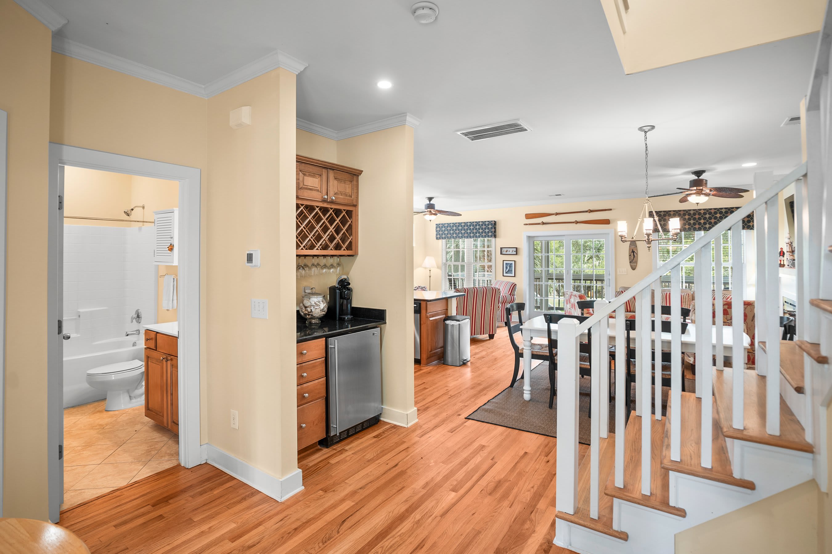 Entry with Bar Area and Beverage Fridge