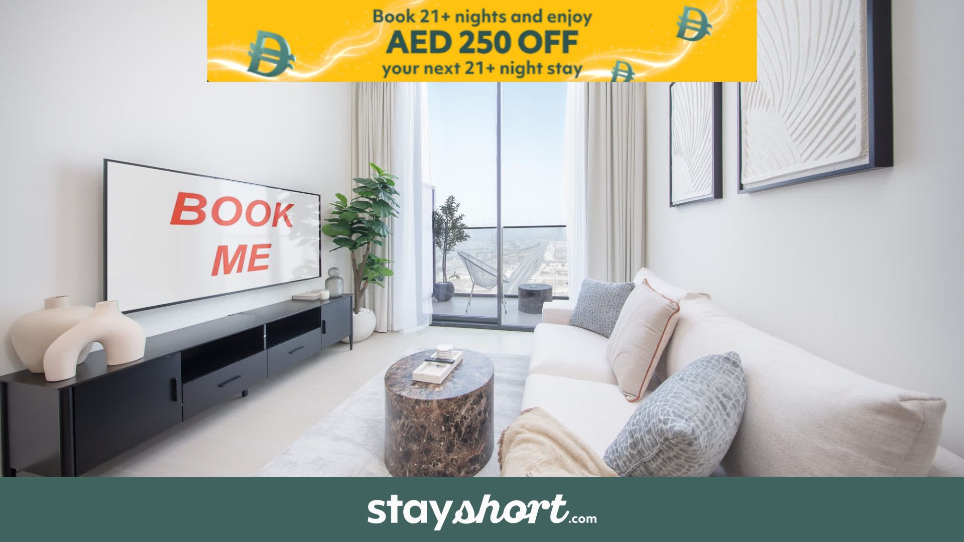 Free housekeeping visits during your stay - StayShort - Skyline View 1-Bedroom Sleeps 4 with balcony — JVC, Dubai — vacation rental