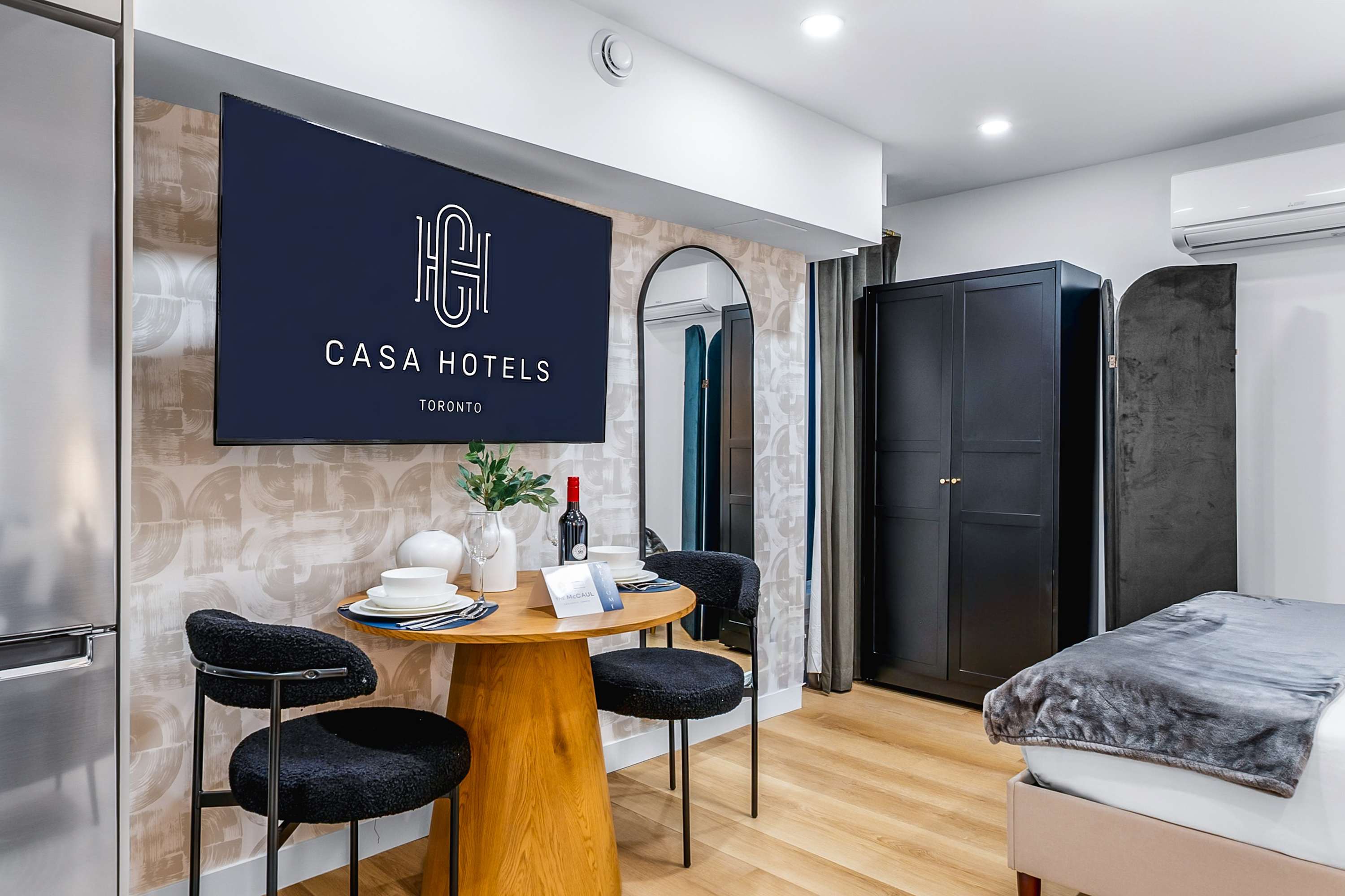 In-unit dining for two.