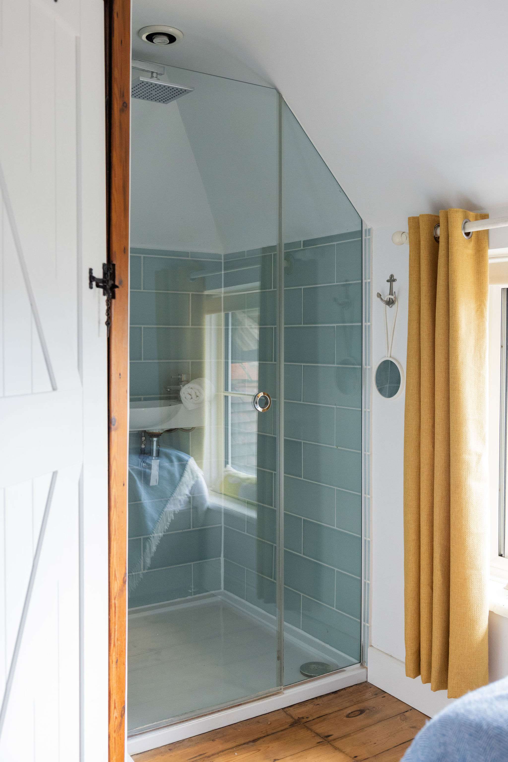 Thoughtfully designed space with shower