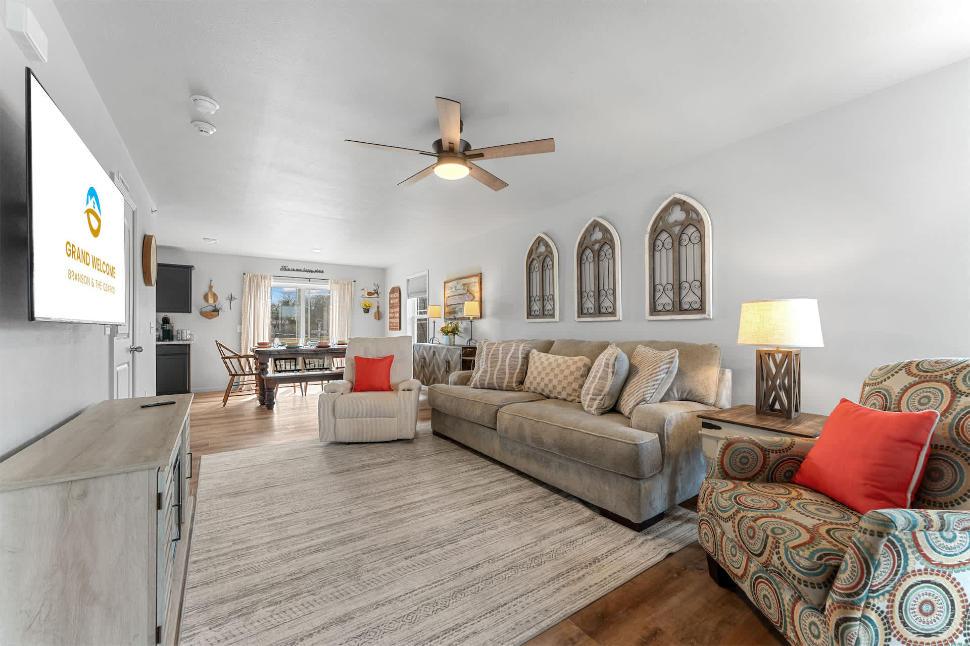 Curl up in the inviting living room & stream your favorites on the smart TV​