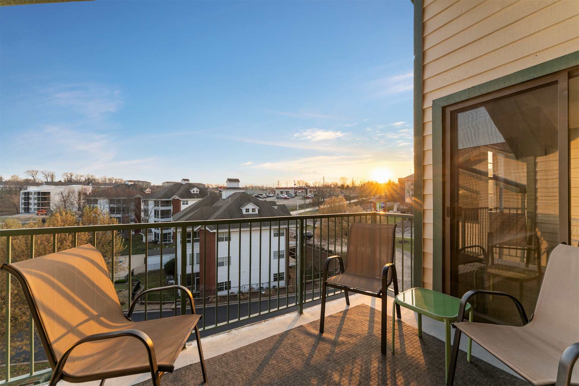 Balcony accessible from living room and bedroom 1