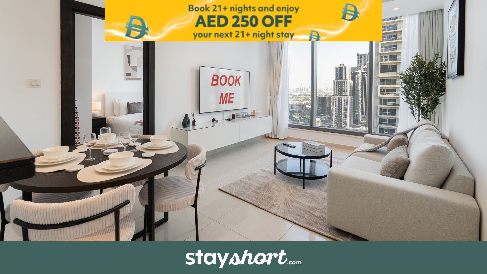 Free housekeeping visits during your stay - StayShort - Chic 1 BR in Dubai Marina Sleeps 4 — Dubai Marina, Dubai — vacation rental