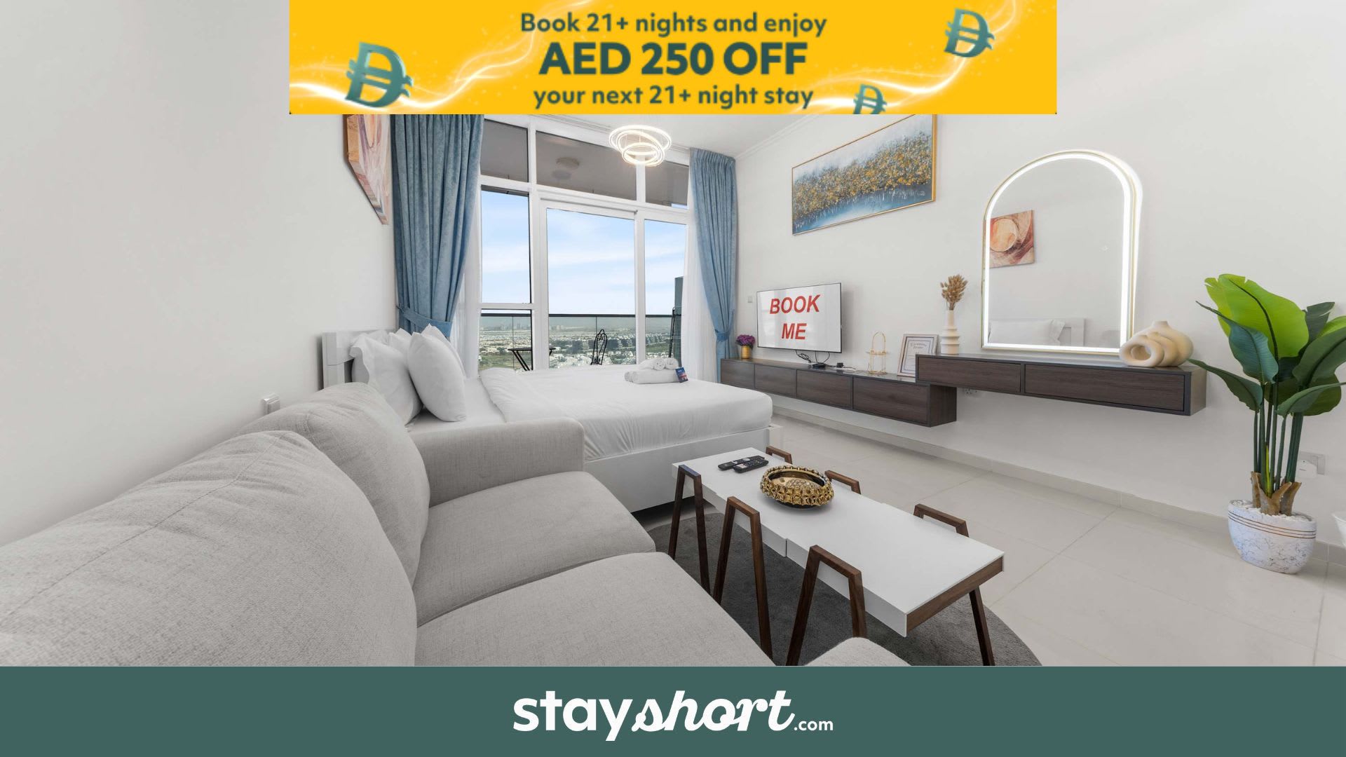 Free housekeeping visits during your stay - StayShort - Studio in Damac Hills Sleeps 2 with Balcony! — Damac Hills, Dubai — vacation rental