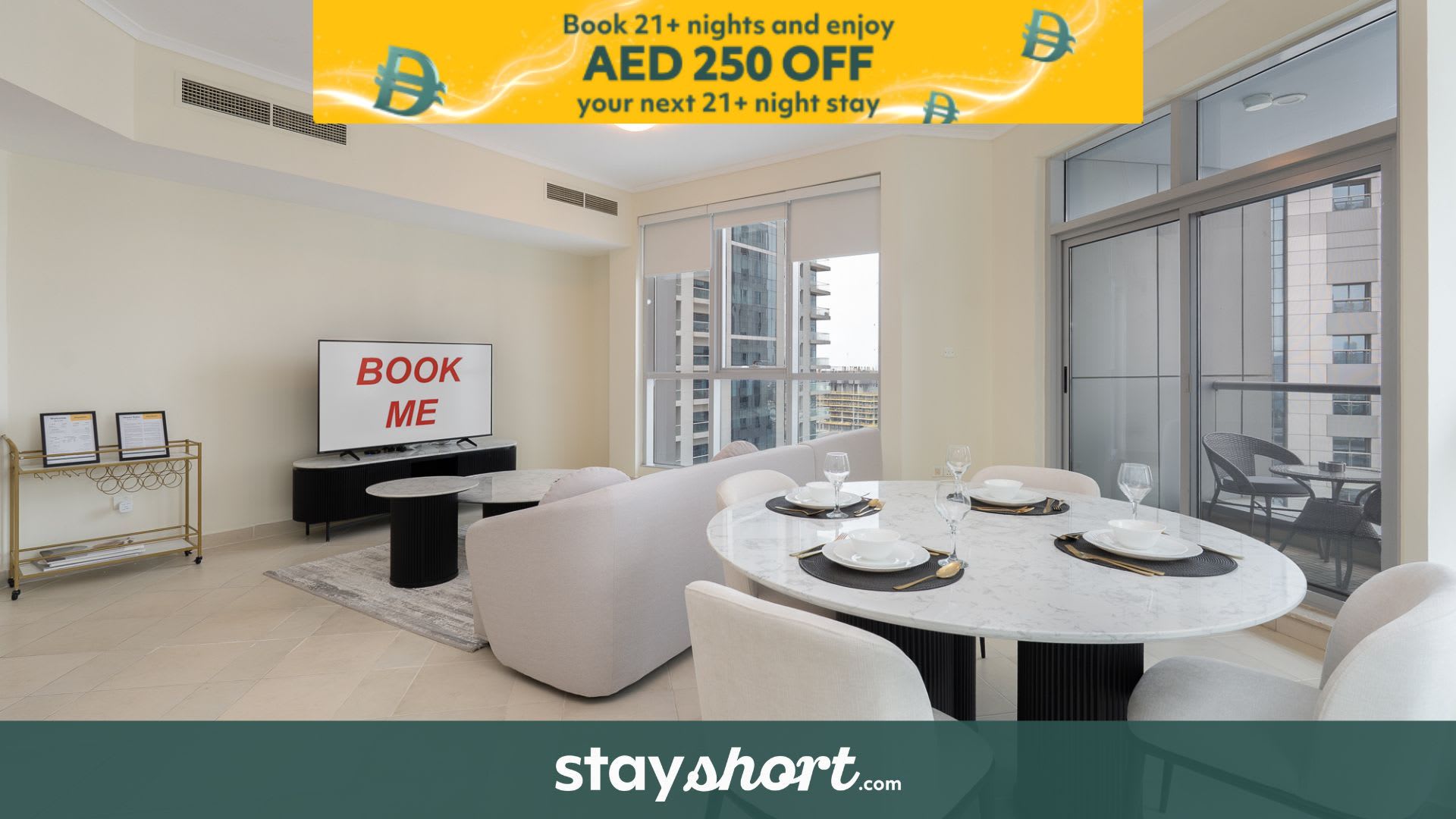 Free housekeeping visits during your stay - StayShort - Modern 2-Bedroom Escape in Dubai Marina for 4 guests! — Dubai Marina, Dubai — vacation rental