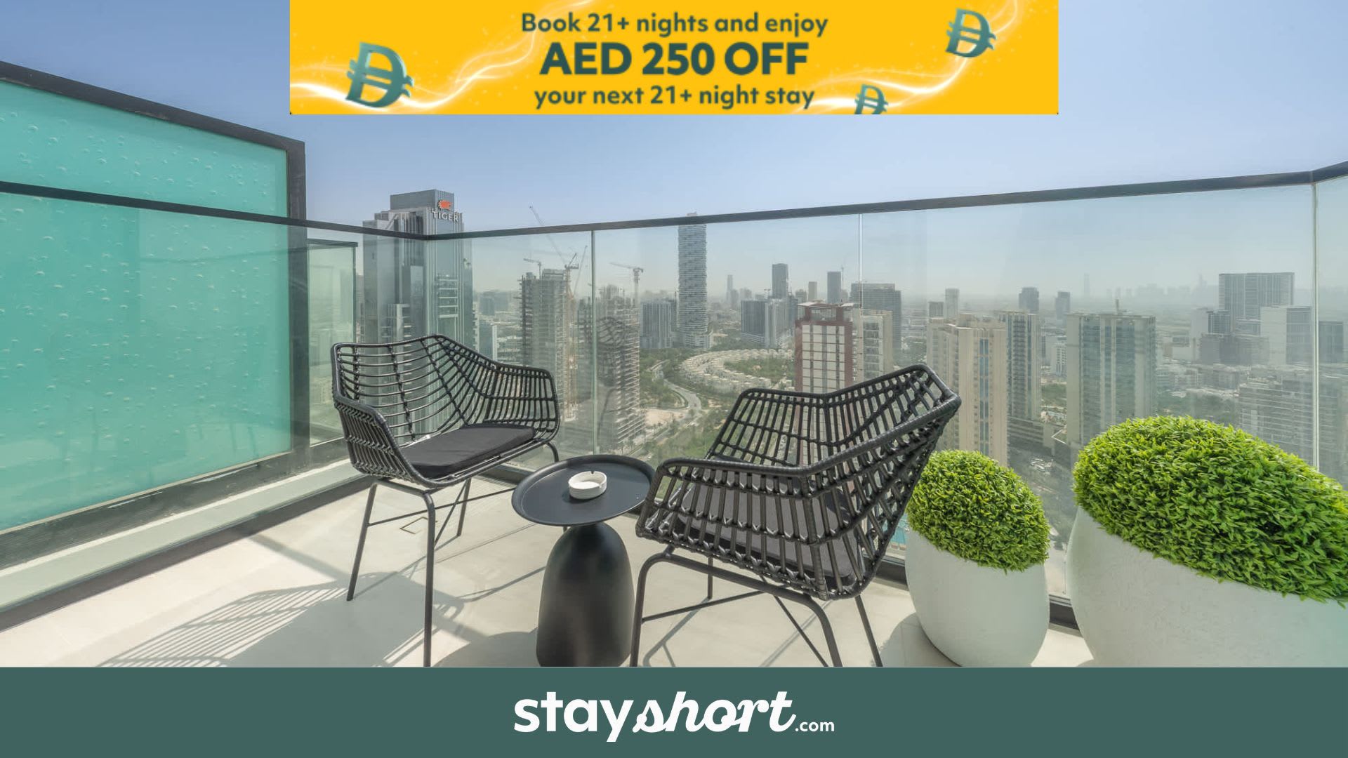 Free housekeeping visits during your stay - StayShort - Chic Studio in JVC Sleeps 2 with Balcony and Pool — JVC, Dubai — vacation rental