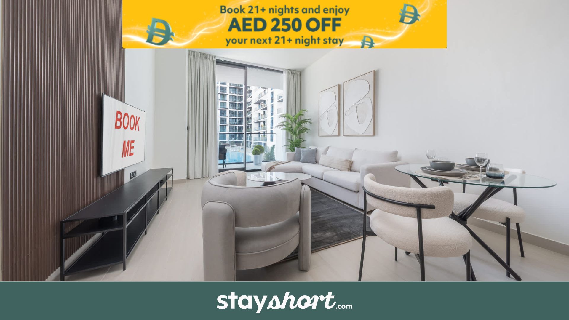 Free housekeeping visits during your stay - StayShort - Modern JVC Apartment Sleeps 4 with Pool View — JVC, Dubai — vacation rental