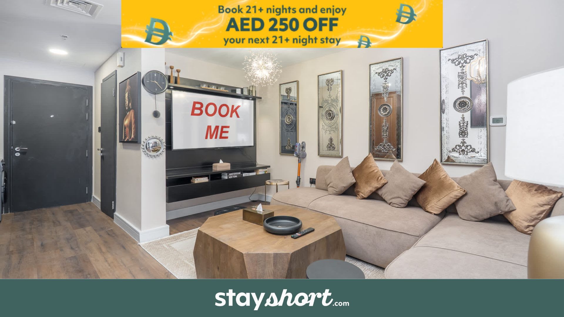 Free housekeeping visits during your stay - StayShort - Luxe Studio Stay in Fortunato Stay for 2! — JVC, Dubai — vacation rental